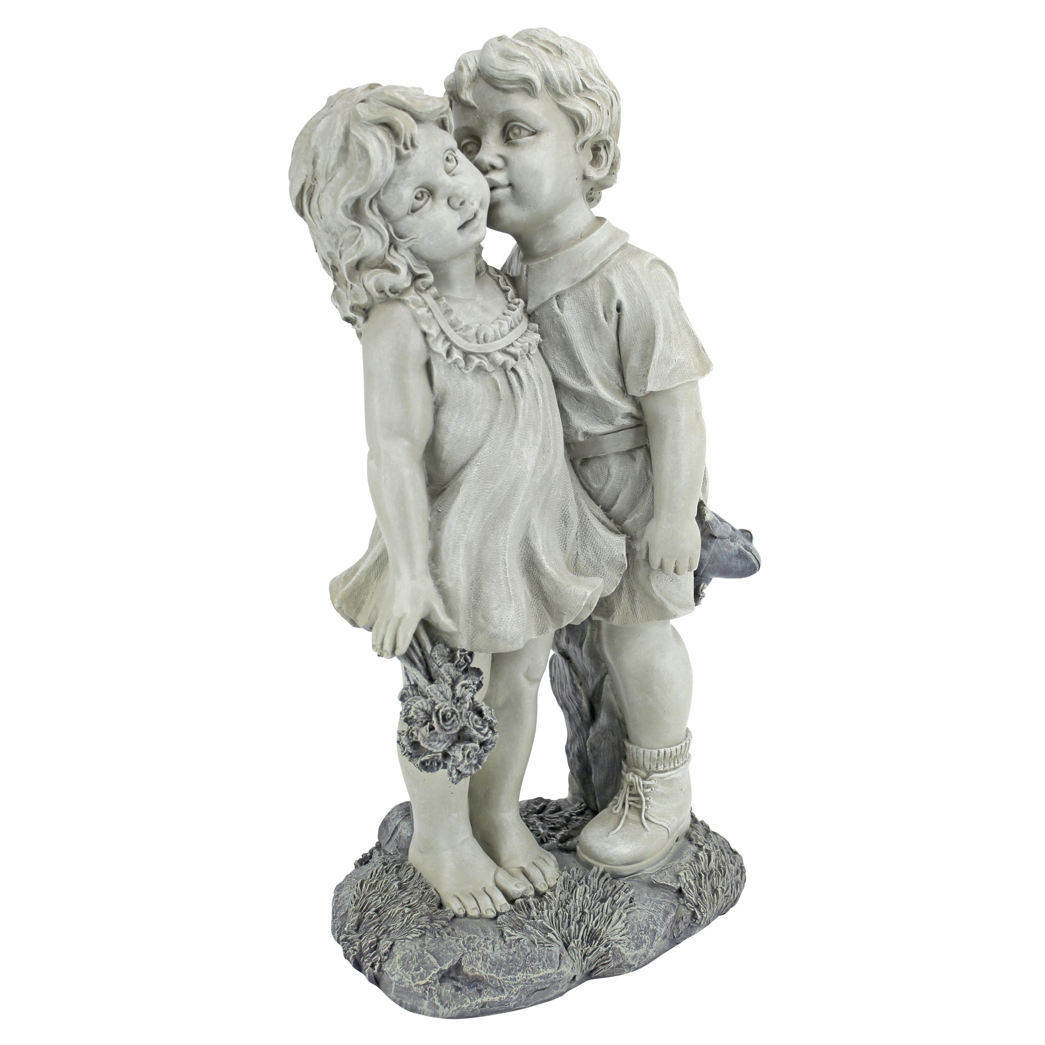 Toscano - Young Sweethearts Kissing Children Garden Statue