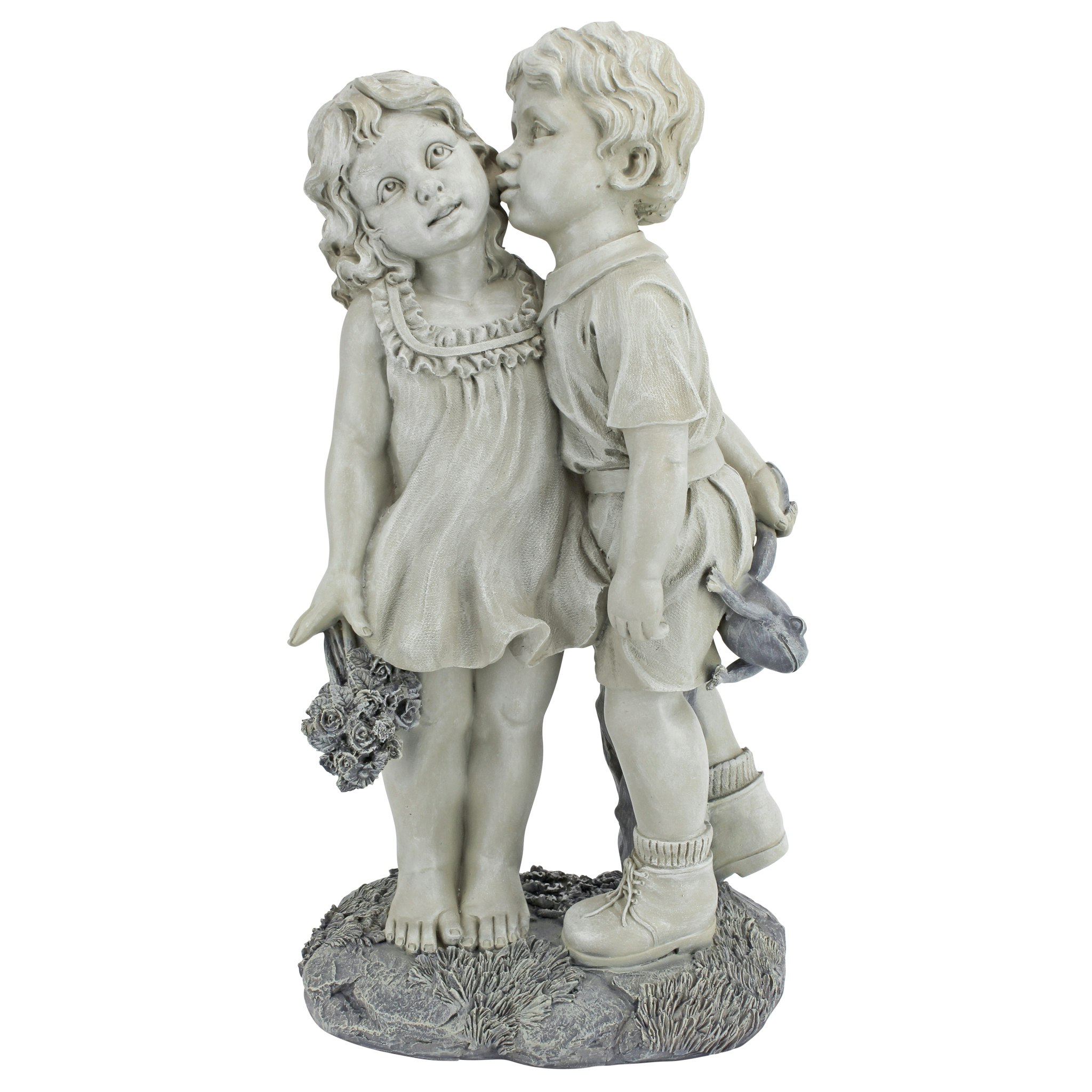 Toscano - Young Sweethearts Kissing Children Garden Statue