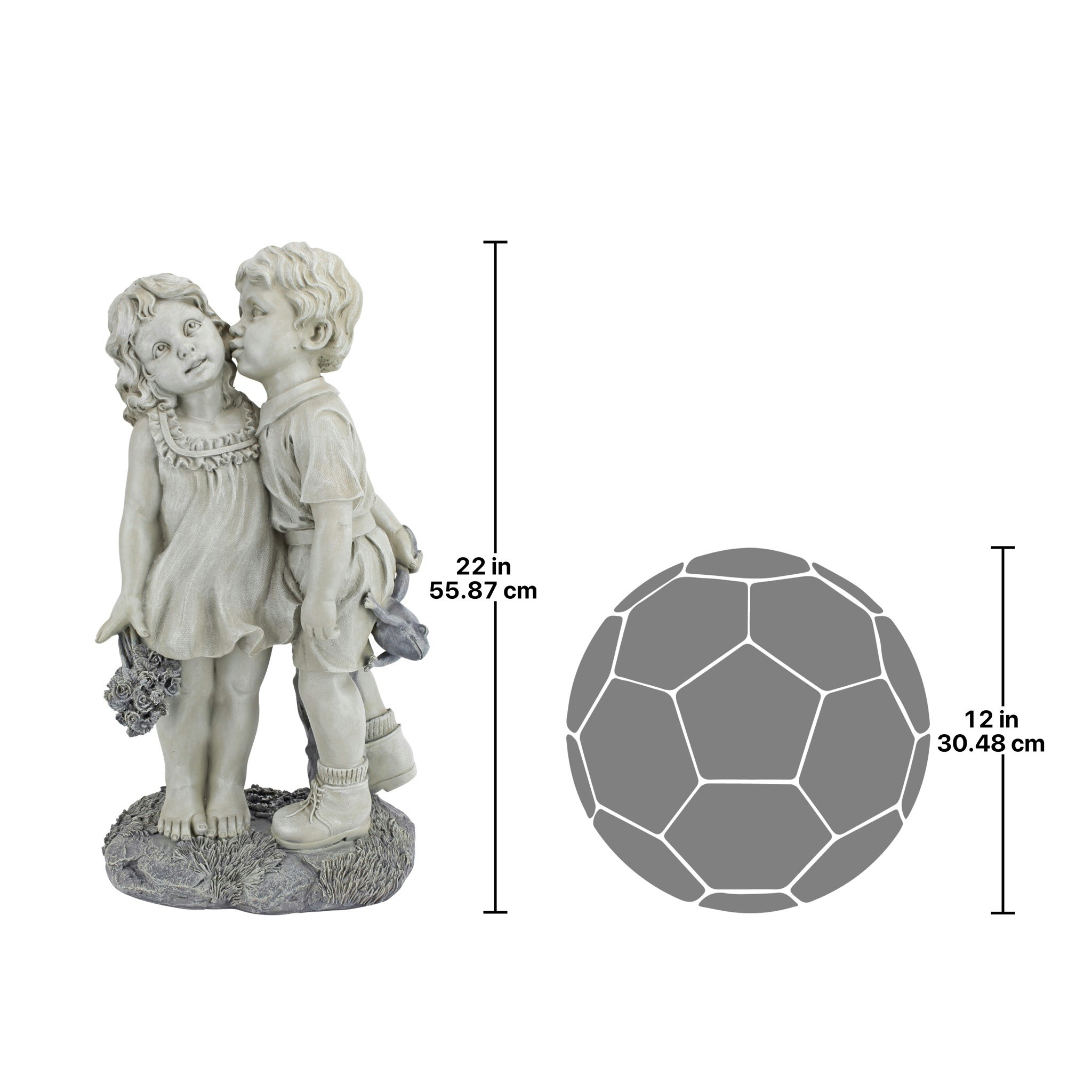 Toscano - Young Sweethearts Kissing Children Garden Statue