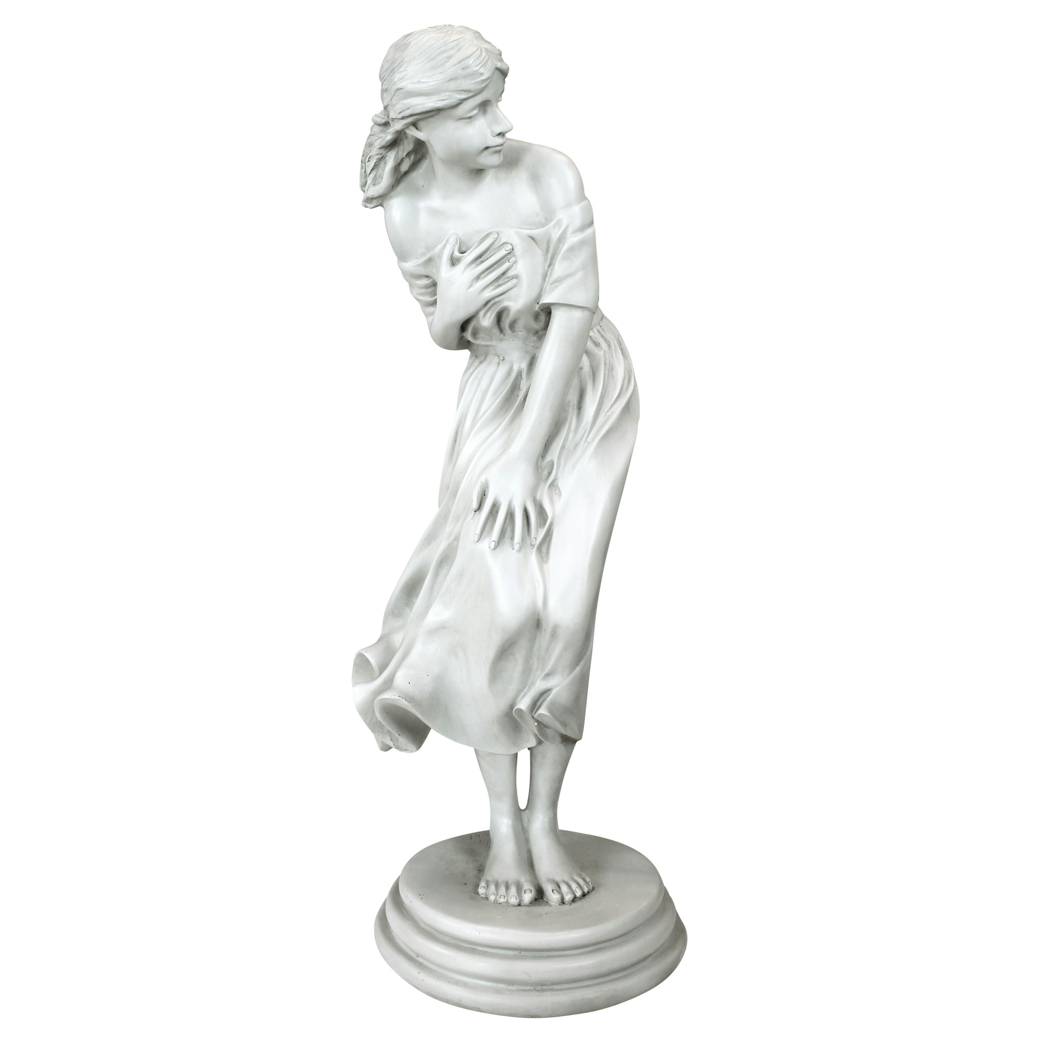 Toscano Windblown Maiden Designer Resin Garden Statue