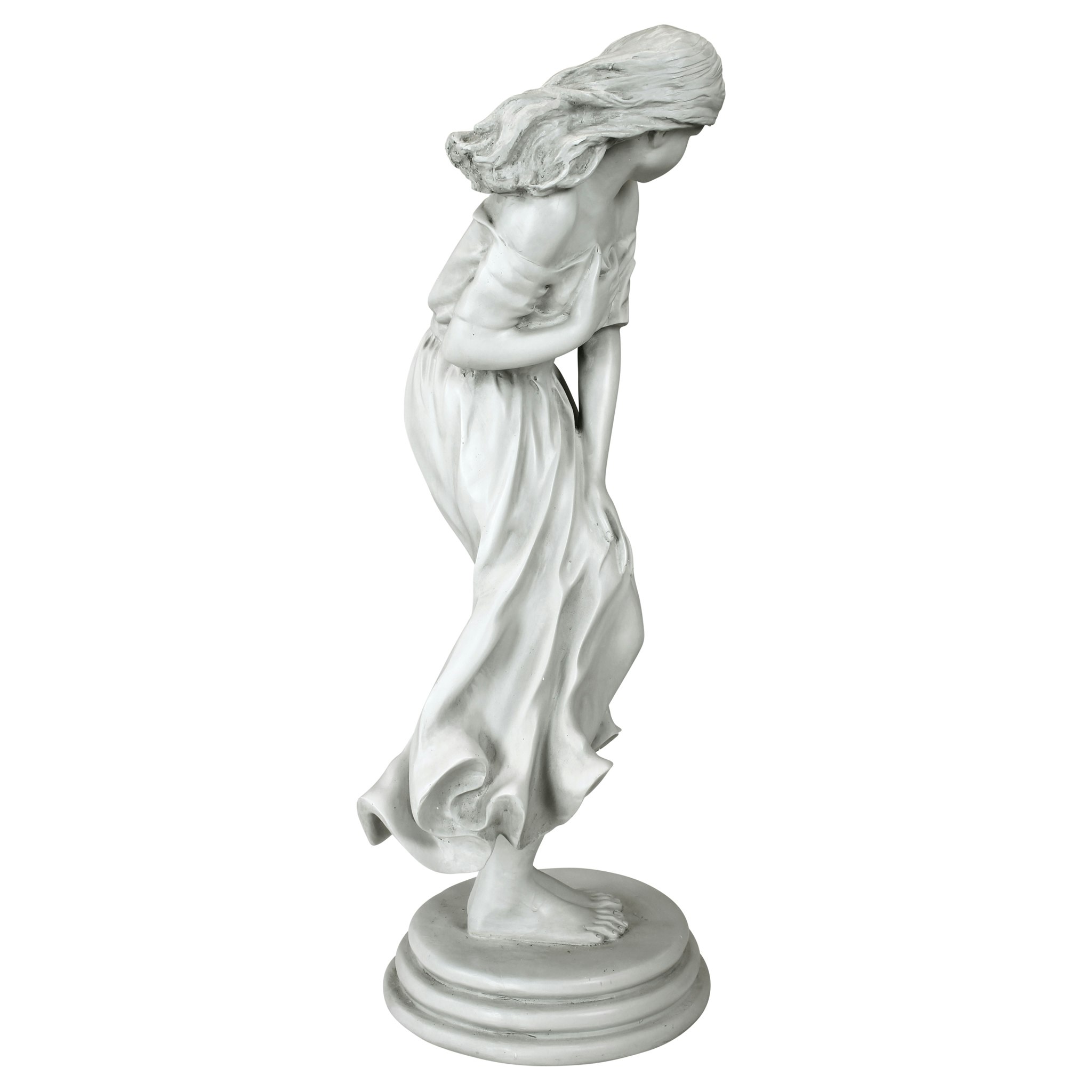 Toscano Windblown Maiden Designer Resin Garden Statue