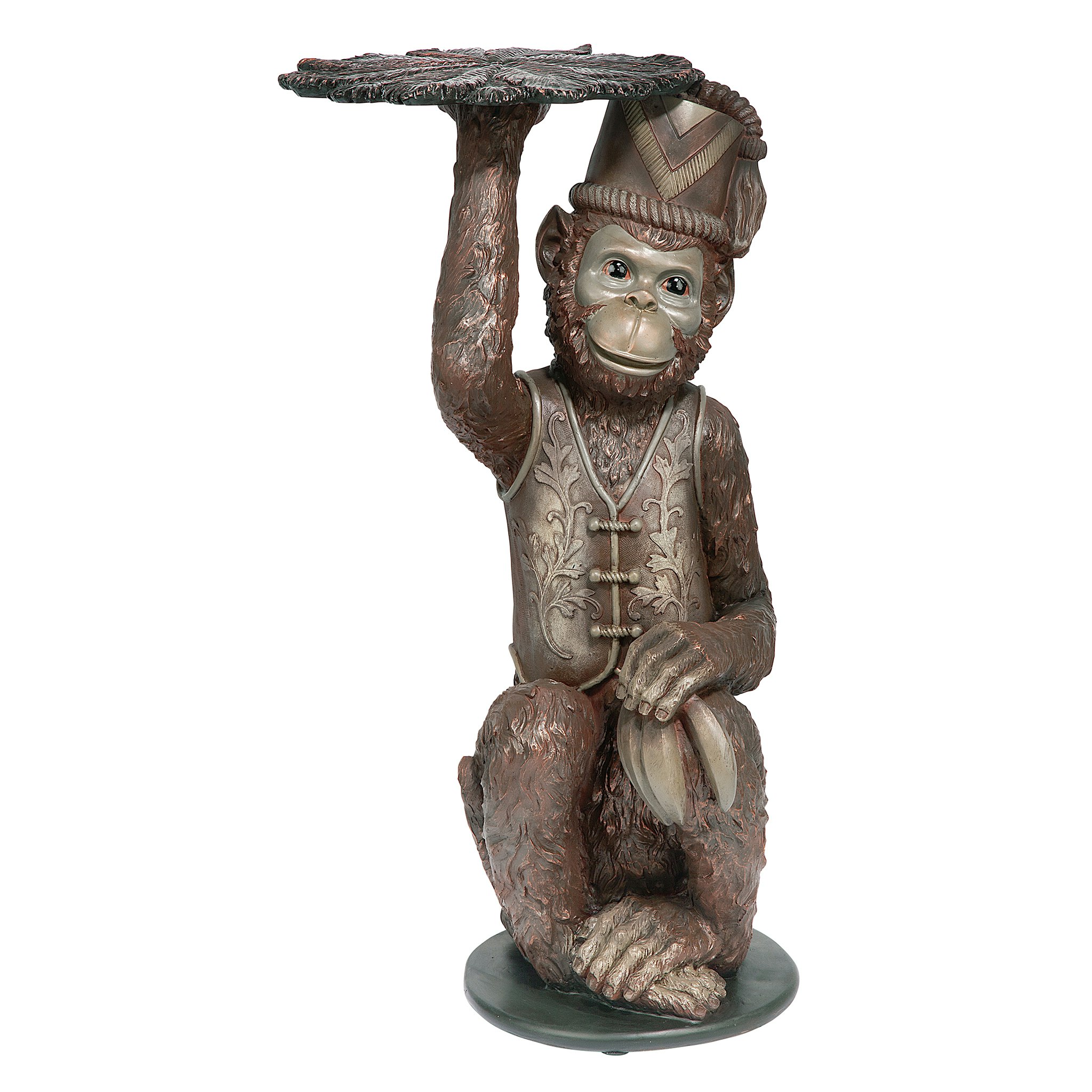 Toscano - Moroccan Monkey Butler Sculptural Pedestal Table in Designer Resin