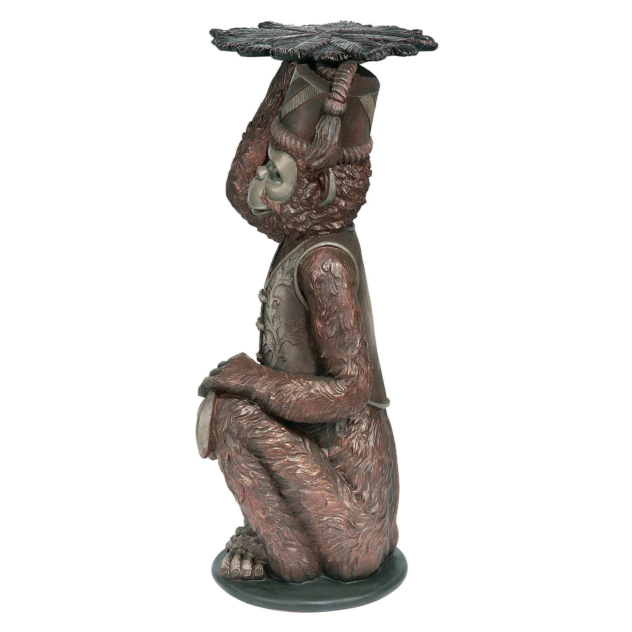 Toscano - Moroccan Monkey Butler Sculptural Pedestal Table in Designer Resin