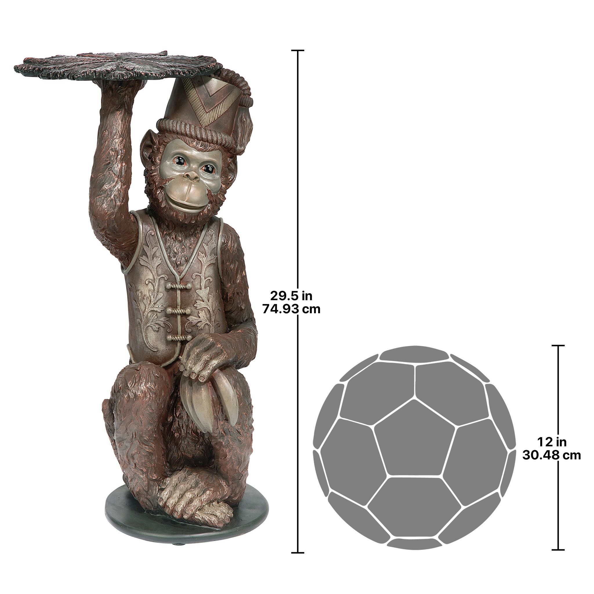 Toscano - Moroccan Monkey Butler Sculptural Pedestal Table in Designer Resin