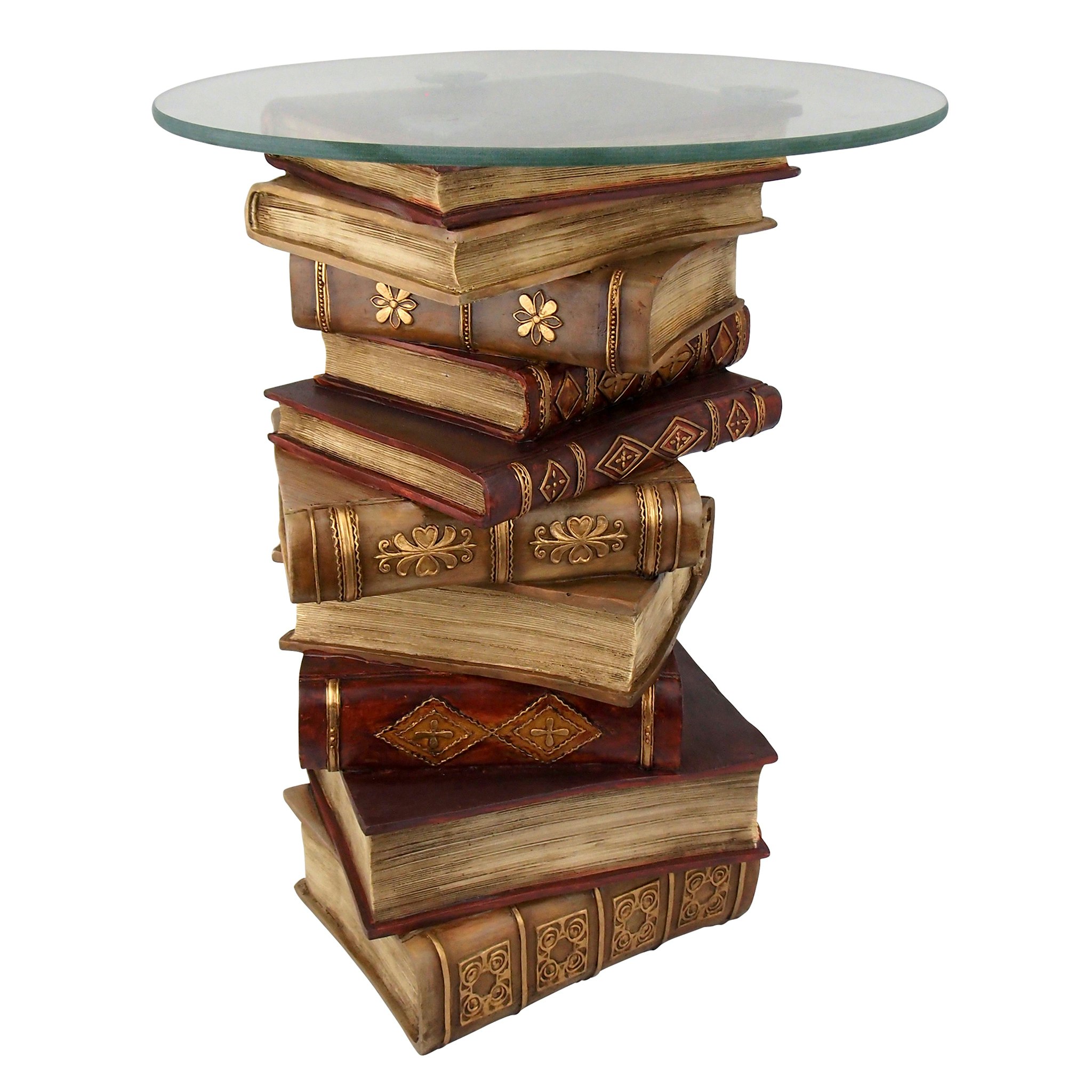 Toscano - Power of Books Sculptural Side Table in Designer Resin