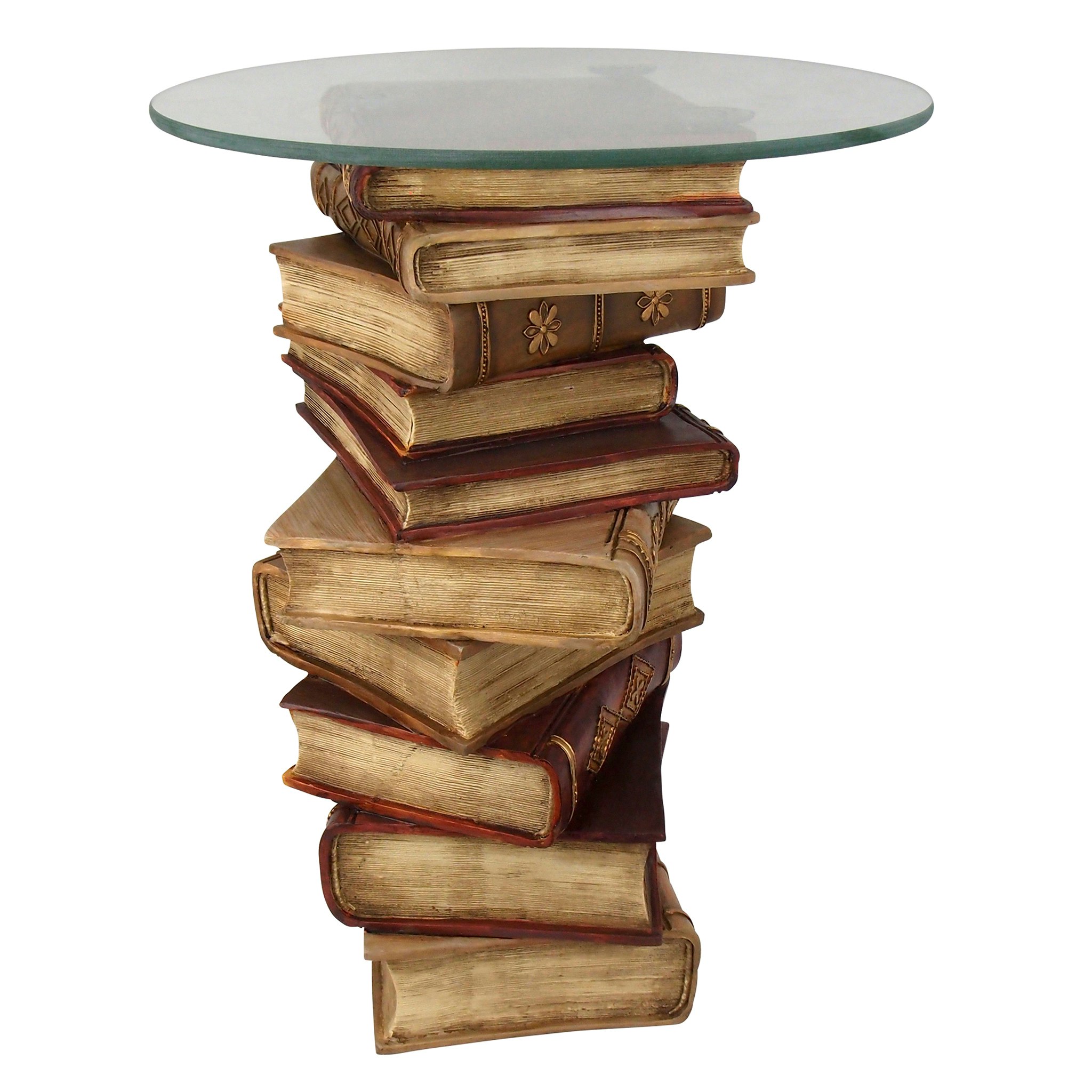 Toscano - Power of Books Sculptural Side Table in Designer Resin