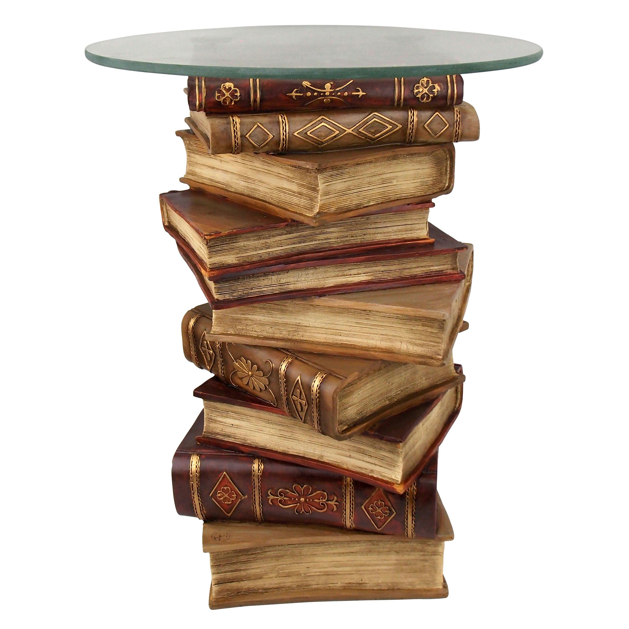 Toscano - Power of Books Sculptural Side Table in Designer Resin