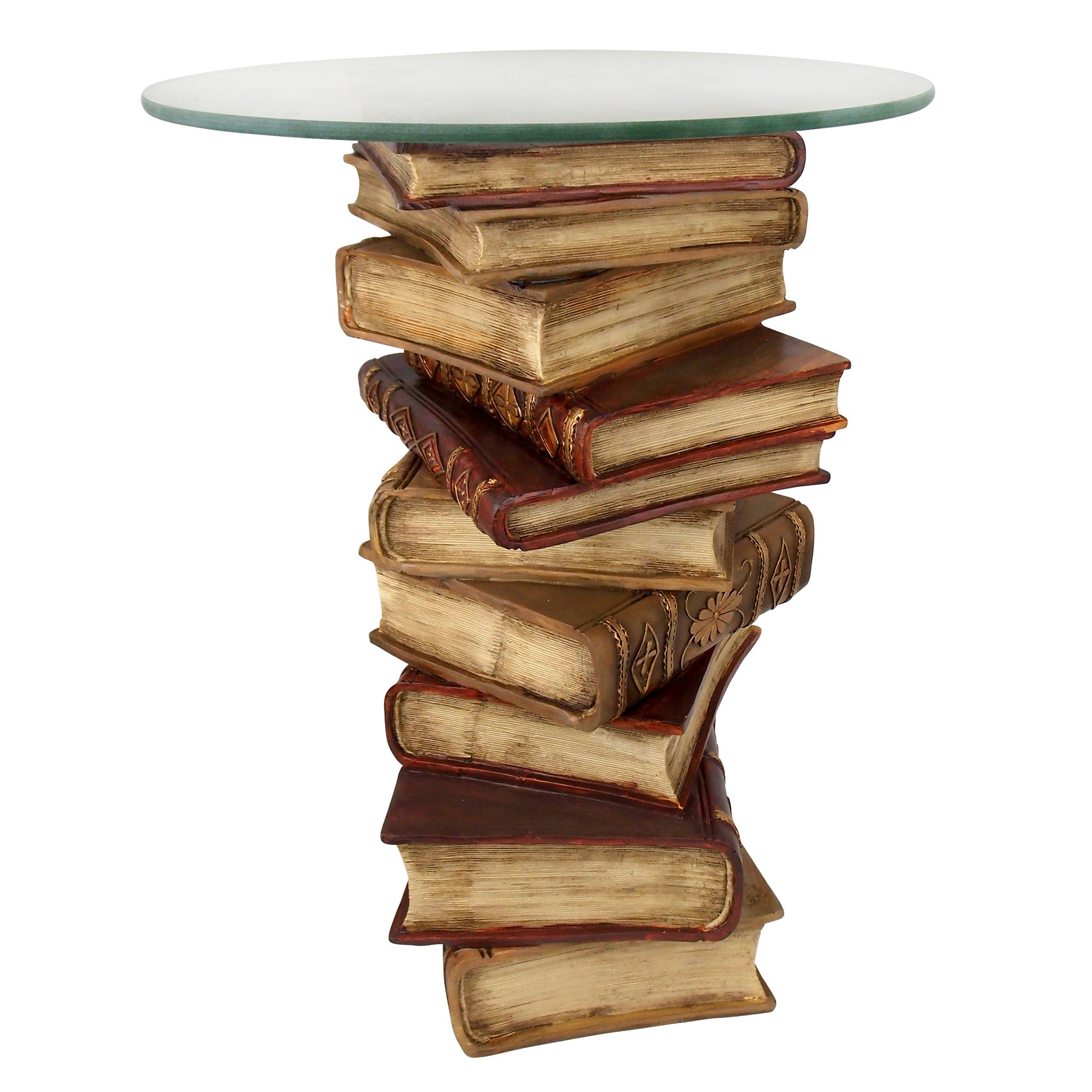 Toscano - Power of Books Sculptural Side Table in Designer Resin