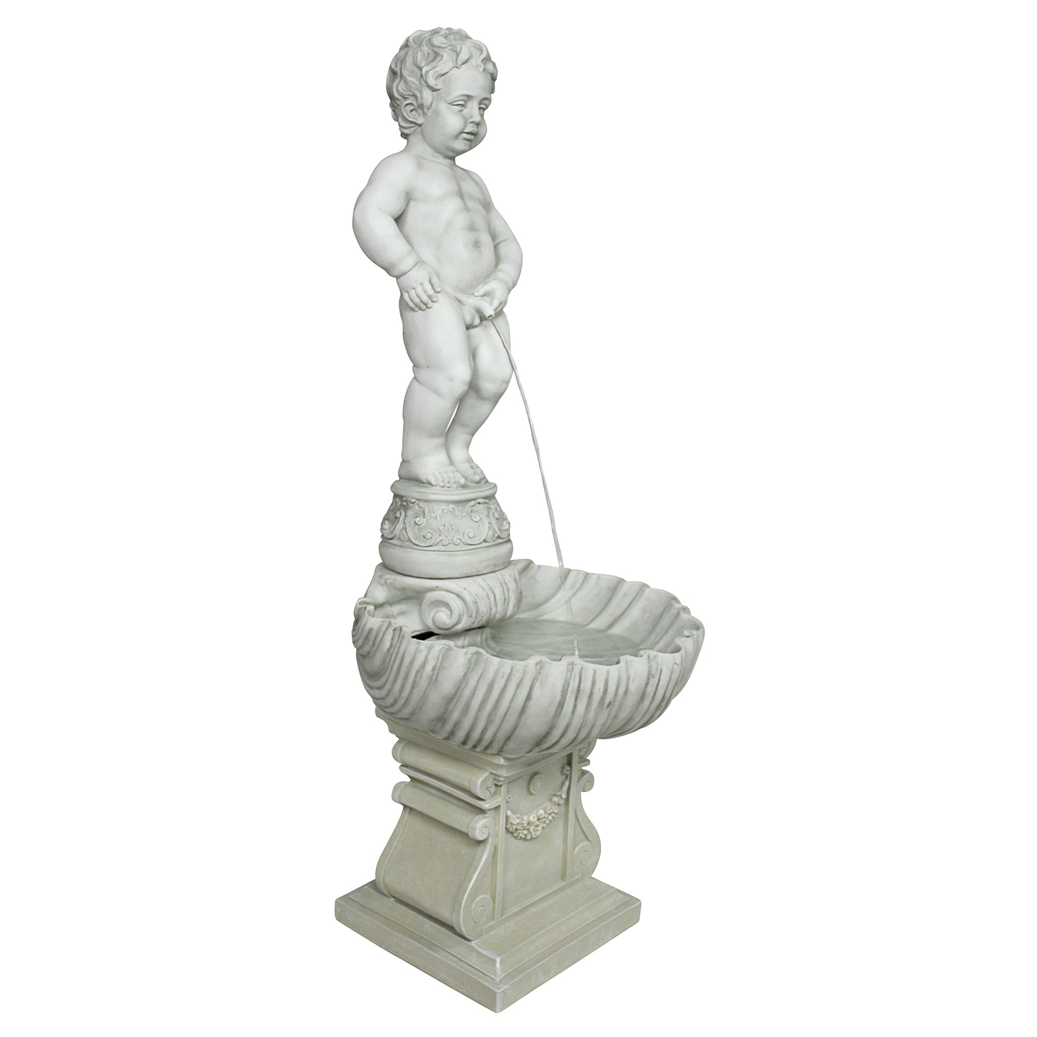 Toscano - The Peeing Boy of Brussels Sculptural Fountain with Plinth Base