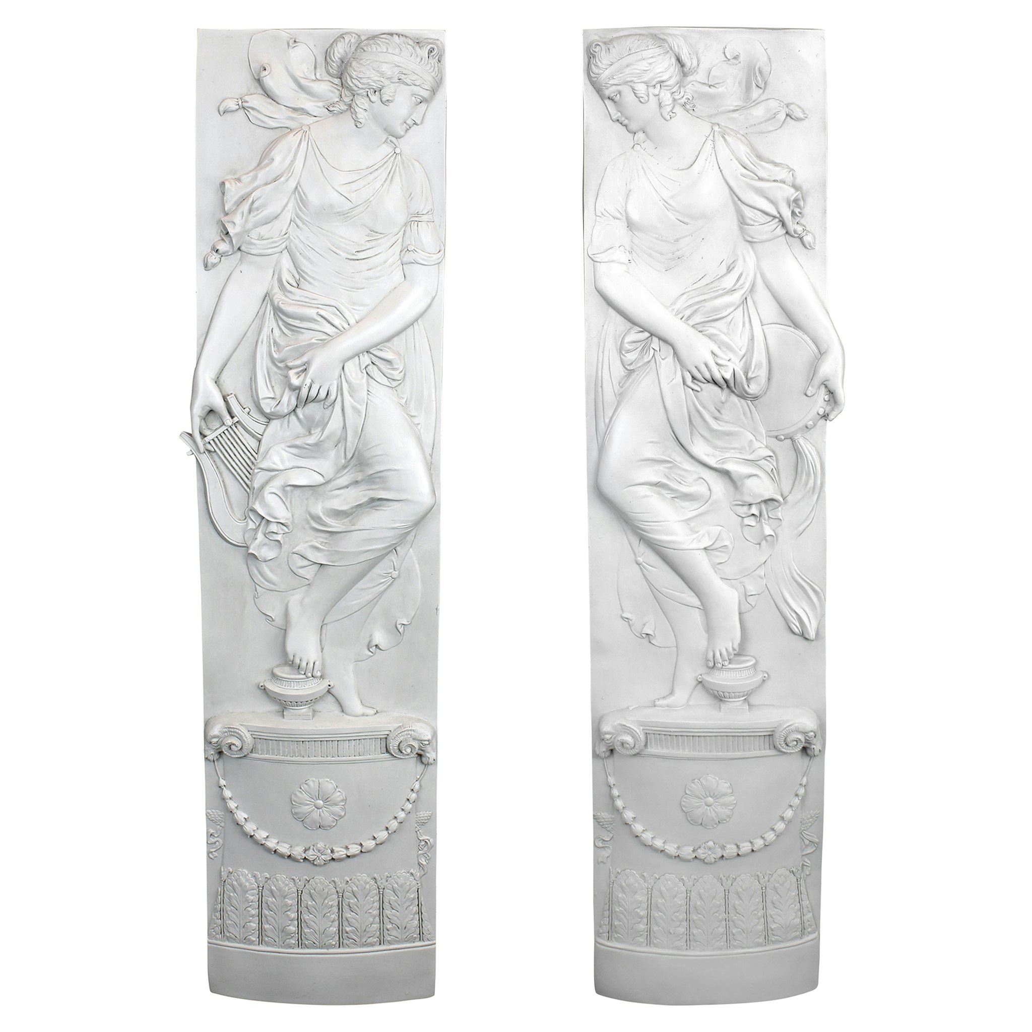 Toscano - Set of 2 Dionysia Festival Maiden Wall Friezes