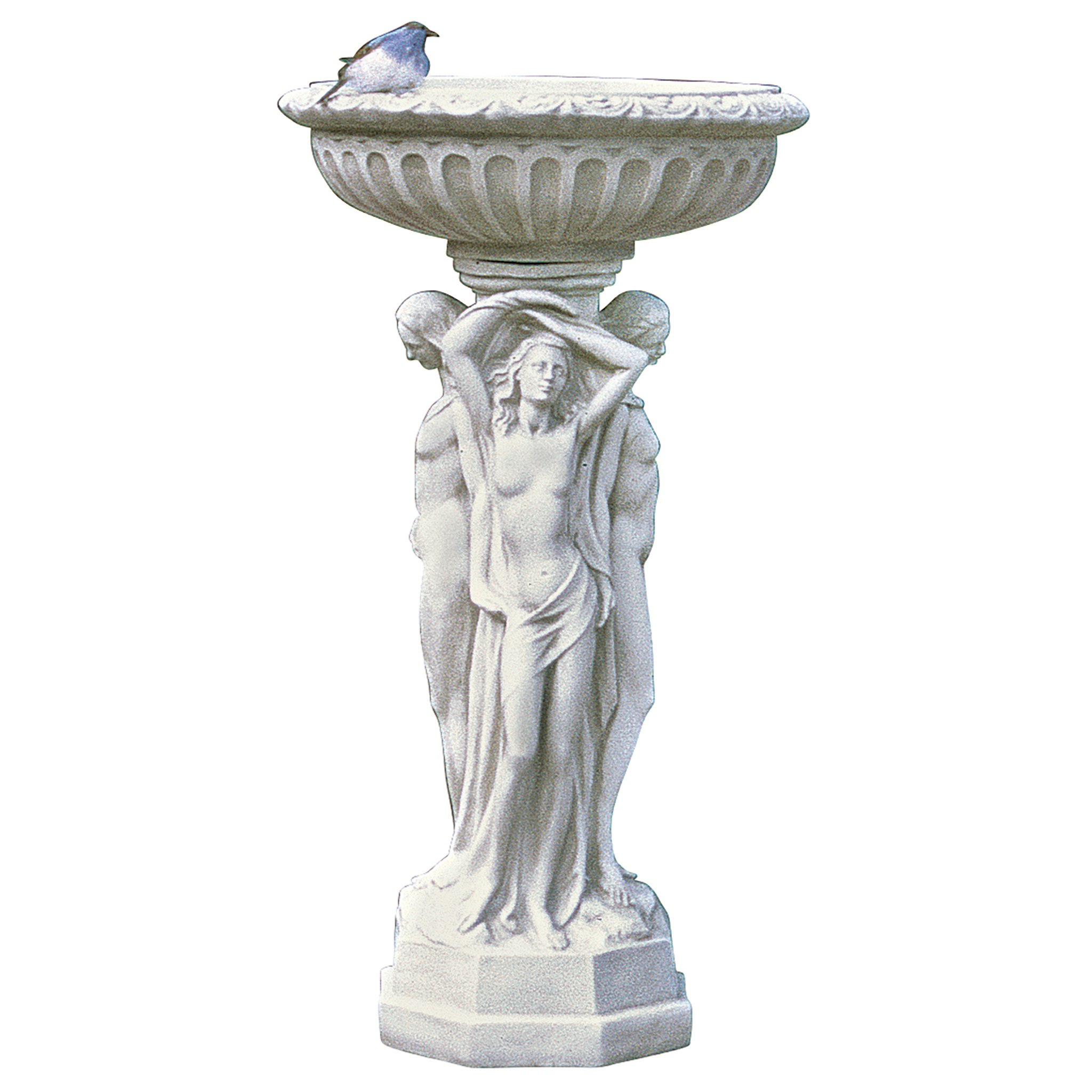 Toscano - Column of the Maenads Pedestal Font Birdbath