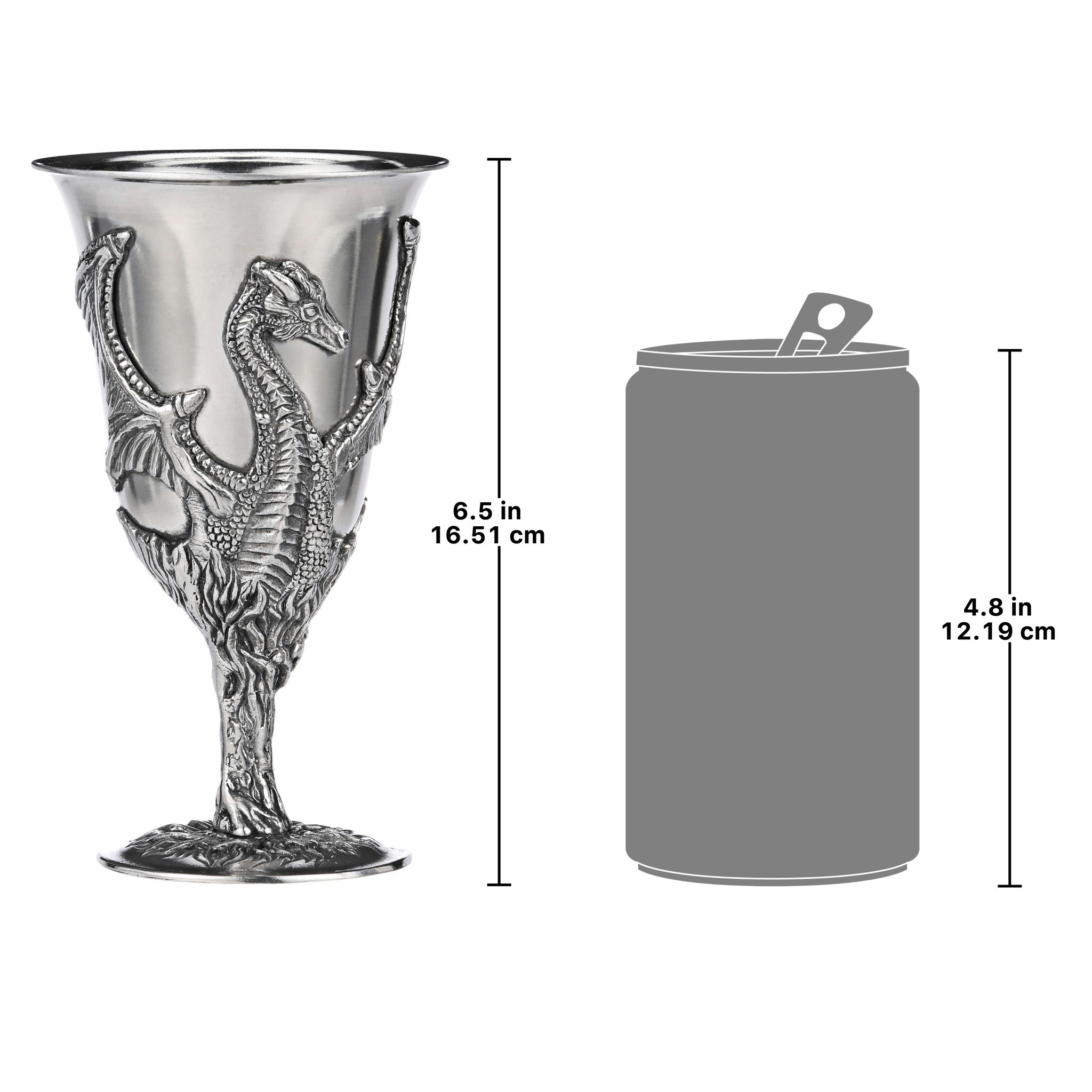 Toscano - Set of 2 Dragon Goblets with Gift Box in Pewter