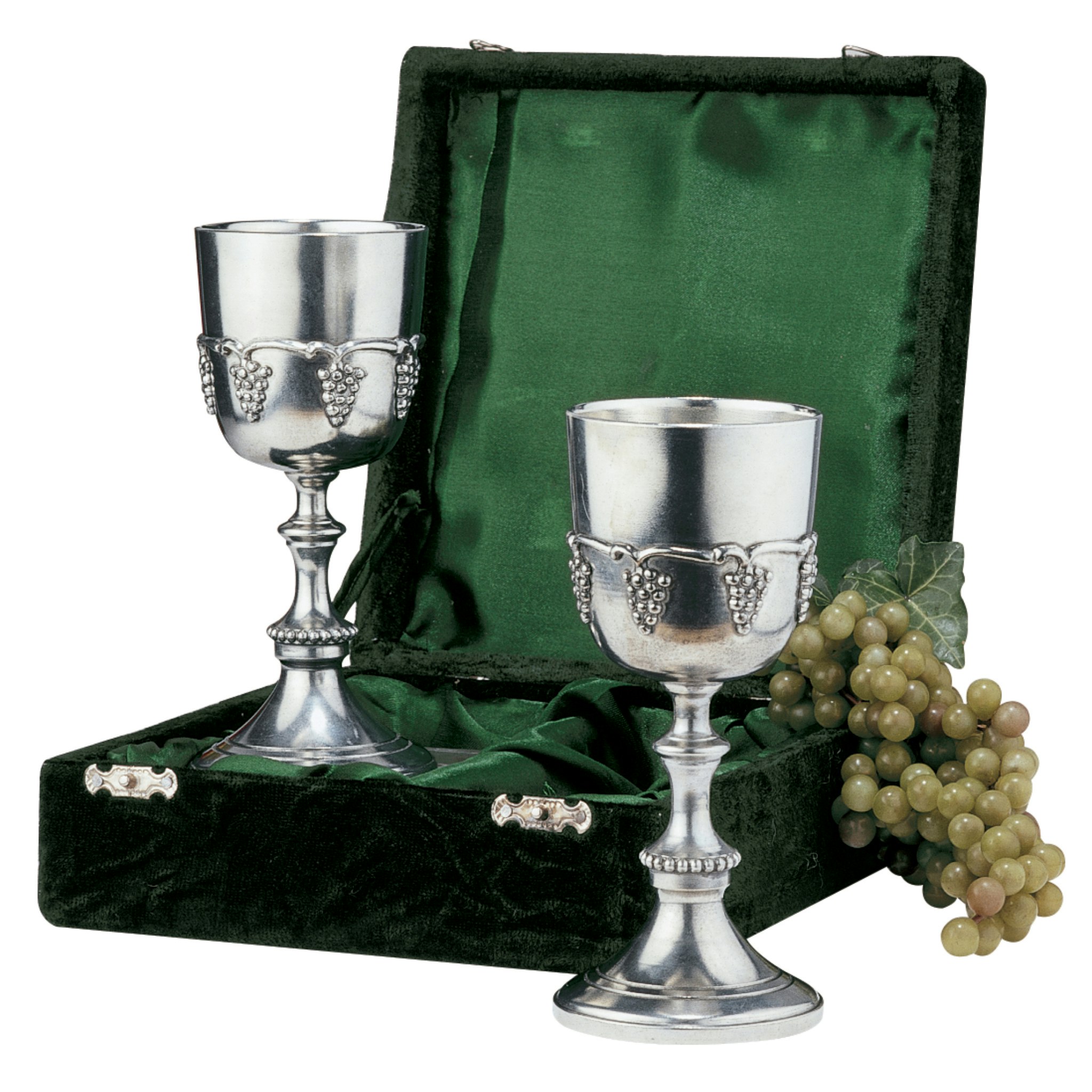 Toscano - Set of 2 Italian Grape Harvest Goblets in Pewter