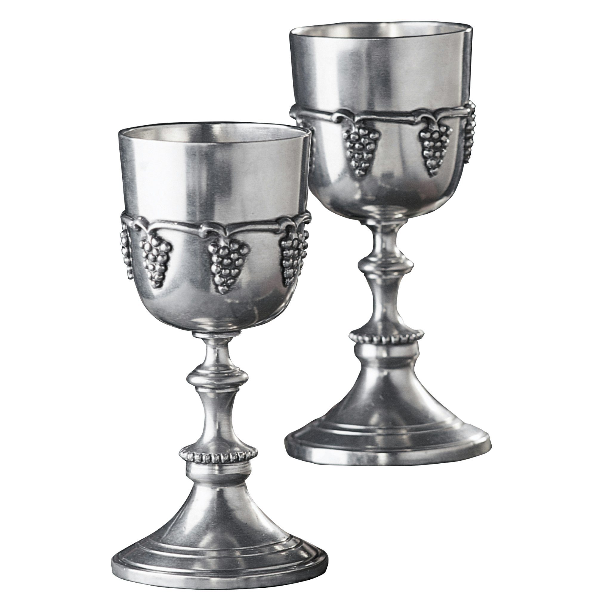 Toscano - Set of 2 Italian Grape Harvest Goblets in Pewter