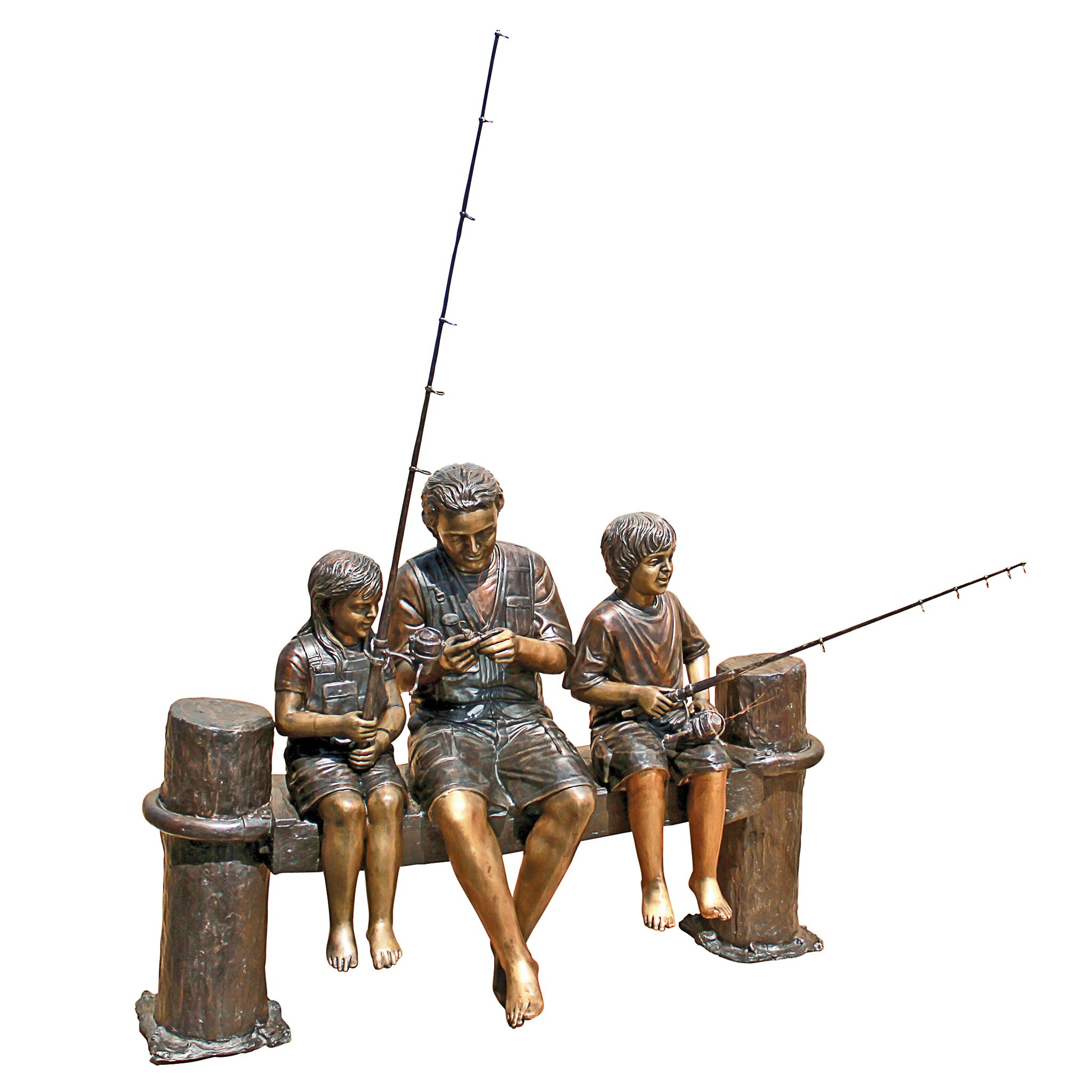 Toscano - Fishing Family Garden Statue