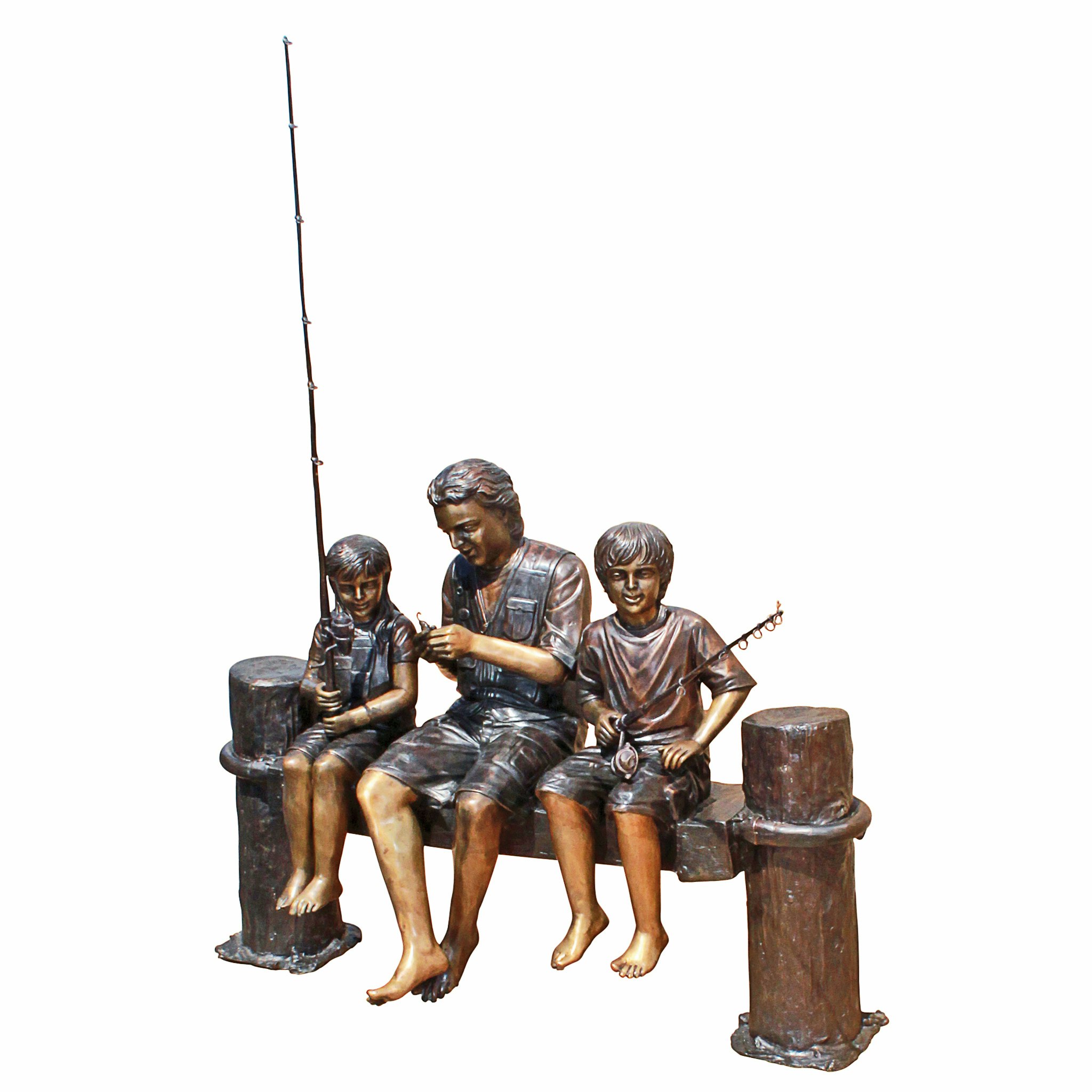 Toscano - Fishing Family Garden Statue