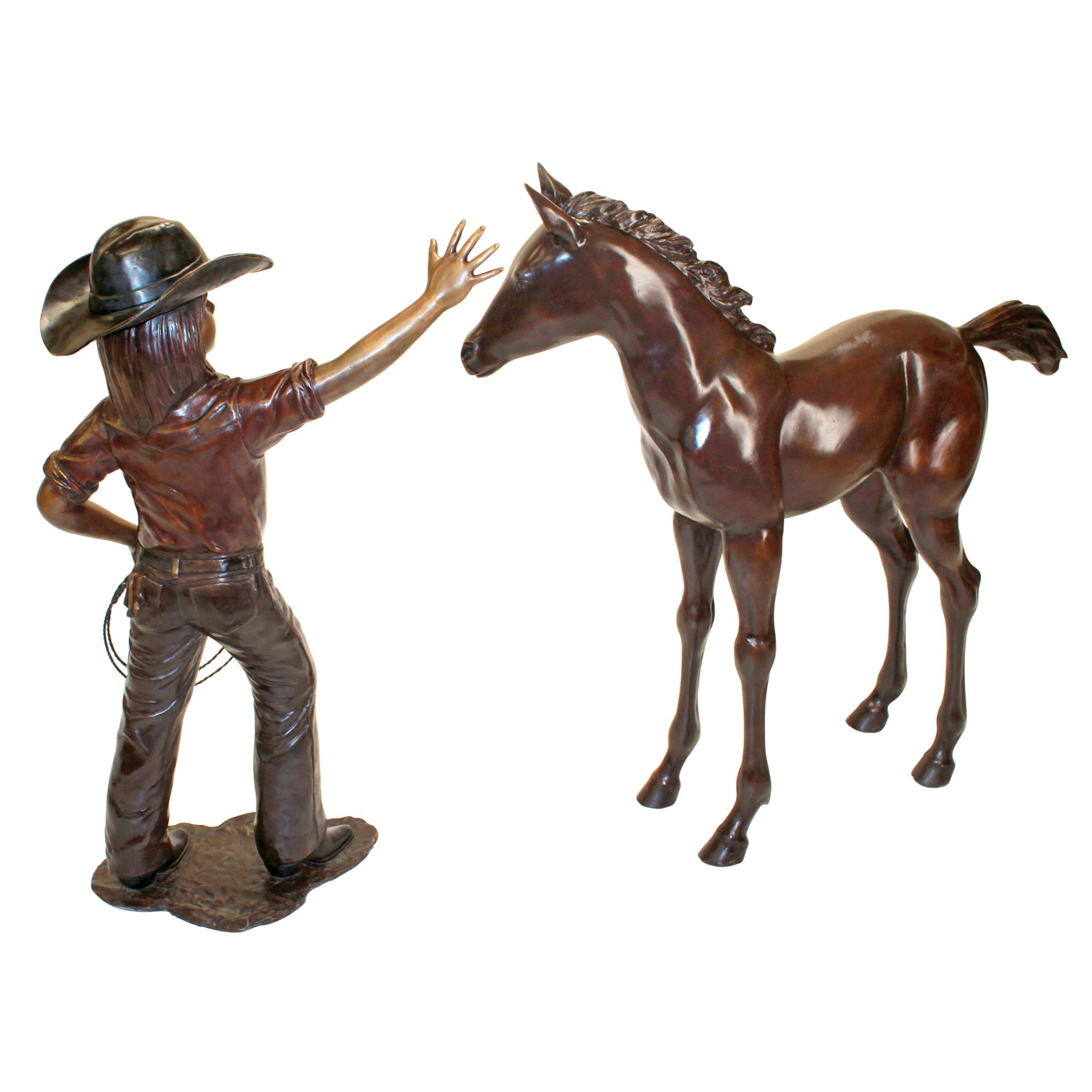 Toscano - Rodeo Dreams Cowgirl with Horse Garden Statue