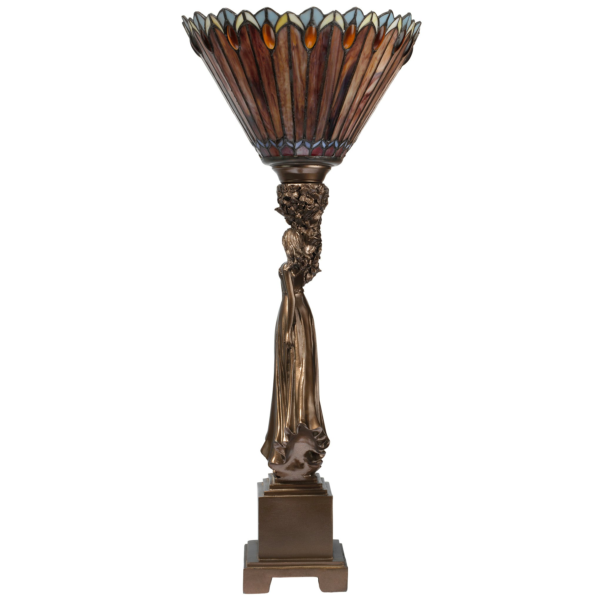 Toscano - Twin Flower Maidens Lamp in Stained Glass