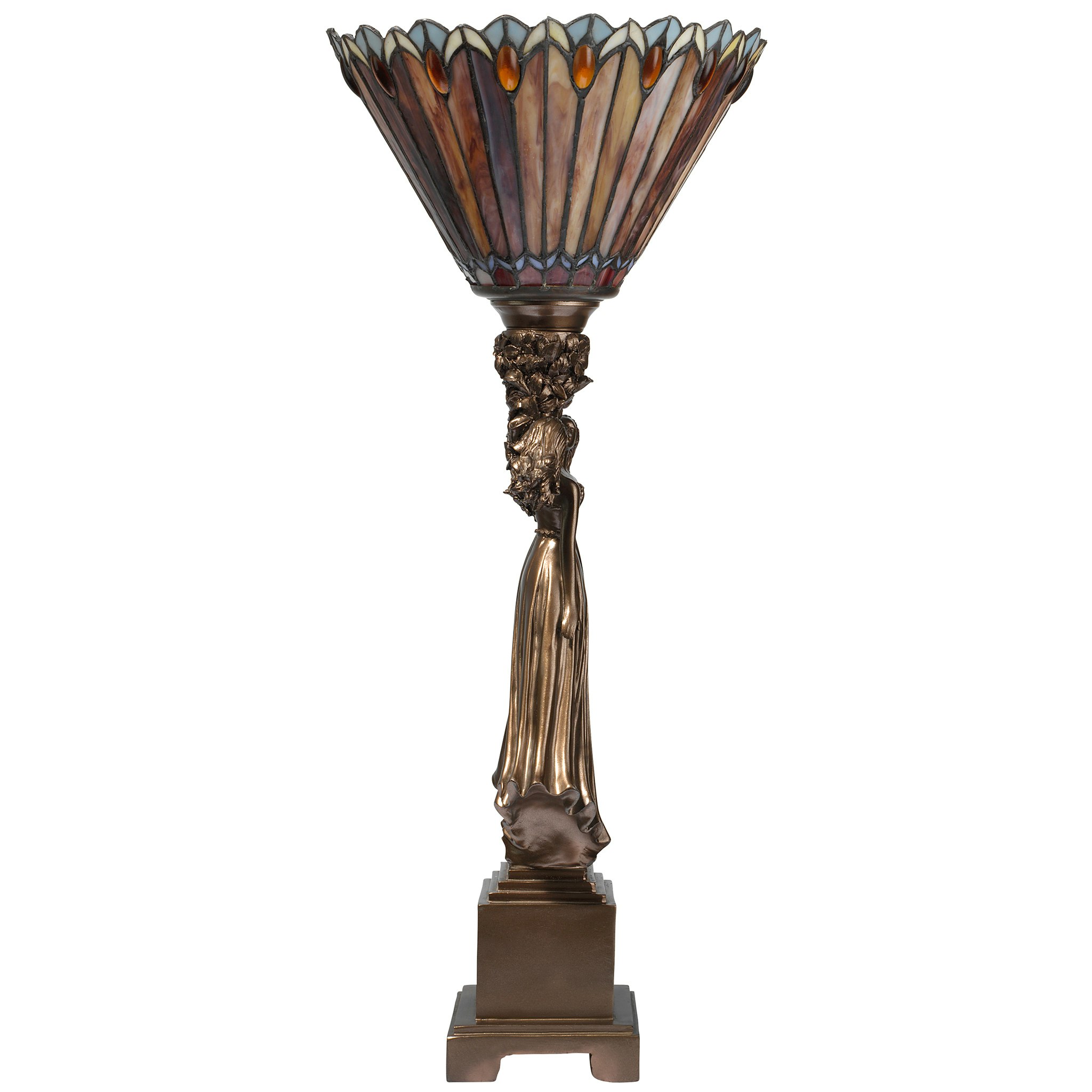 Toscano - Twin Flower Maidens Lamp in Stained Glass