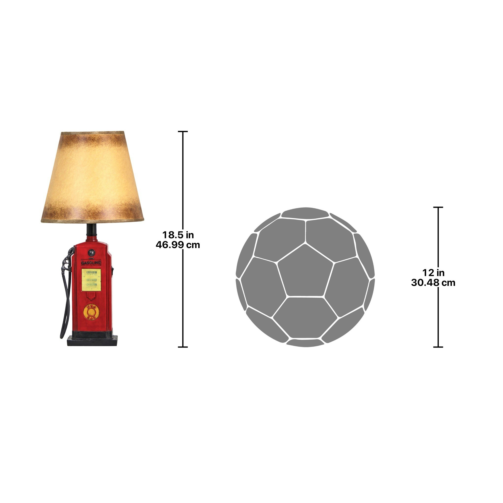 Toscano - Retro Gasoline Pump Table Lamp in Designer Resin