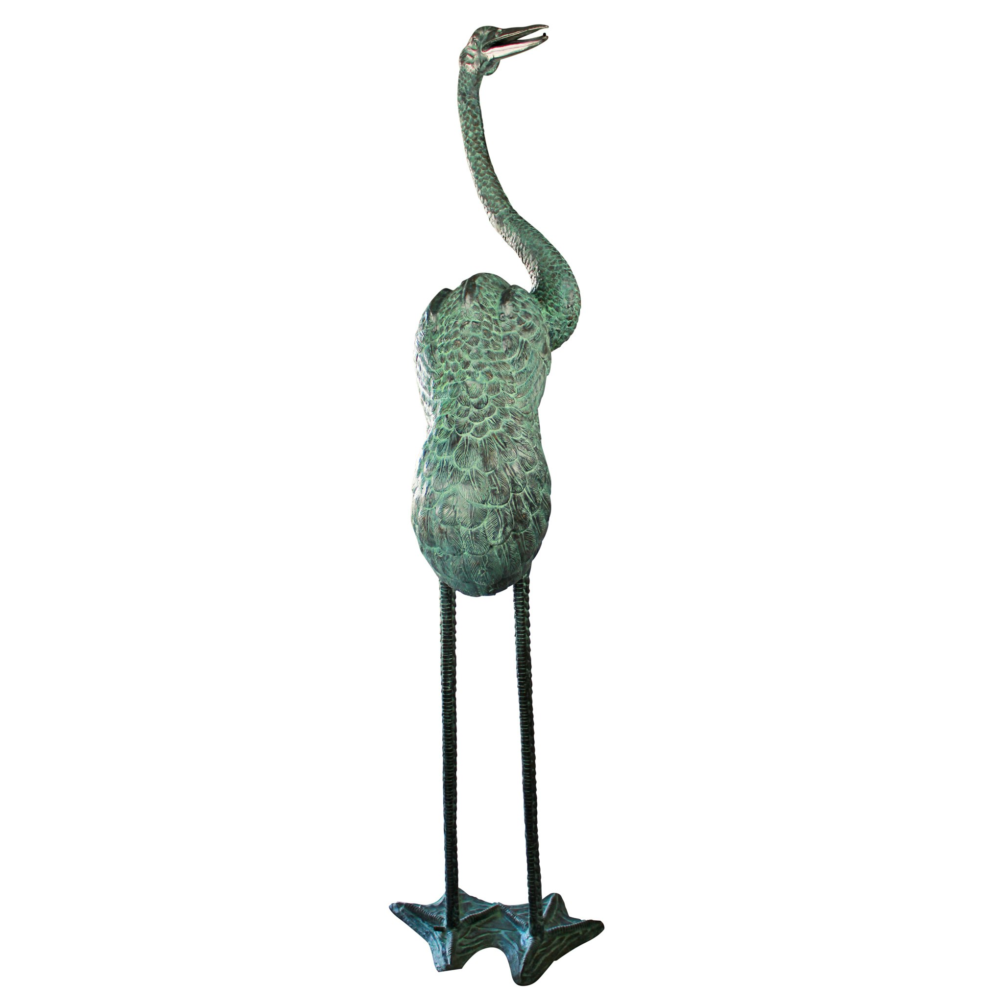 Toscano Colossal Crane Garden Statue - Curved Neck