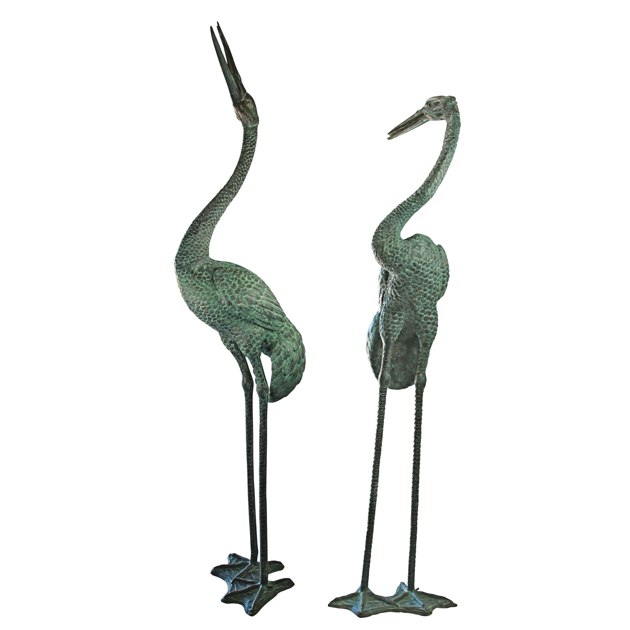 Toscano - Set of 2 Colossal Cranes Garden Statues