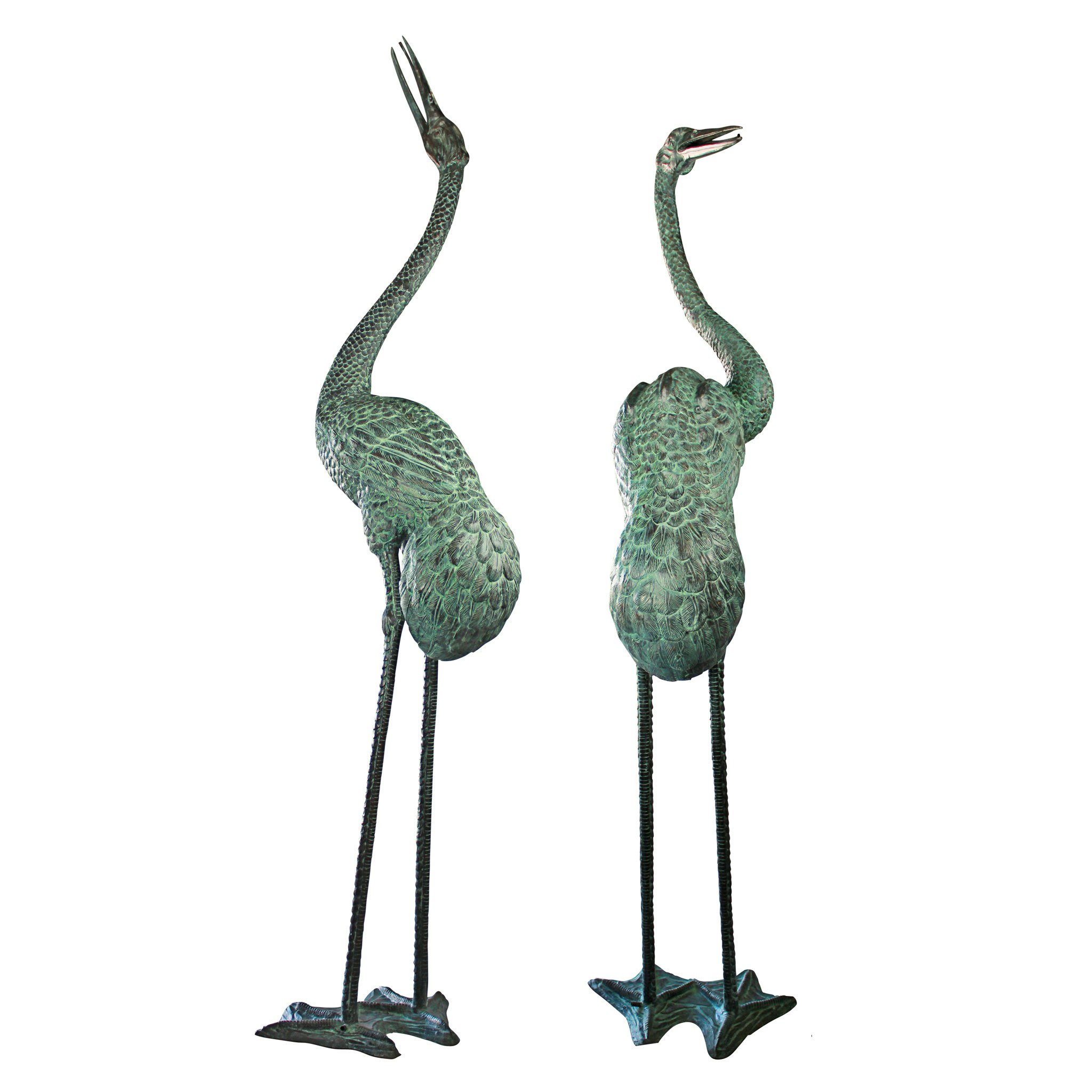 Toscano - Set of 2 Colossal Cranes Garden Statues