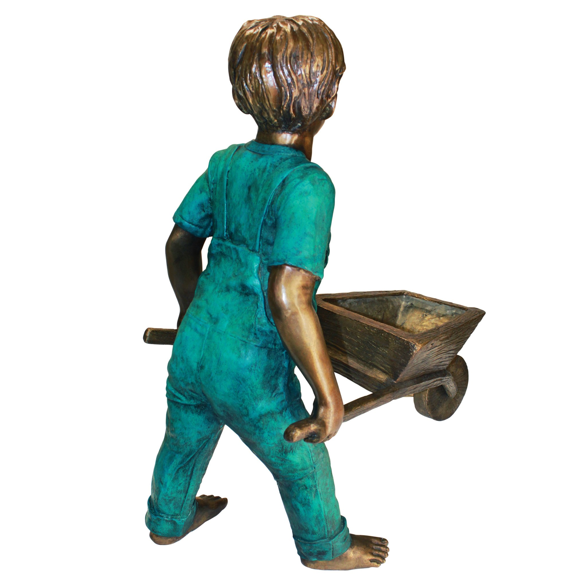 Toscano - Wheelbarrow Willie Garden Boy Garden Statue