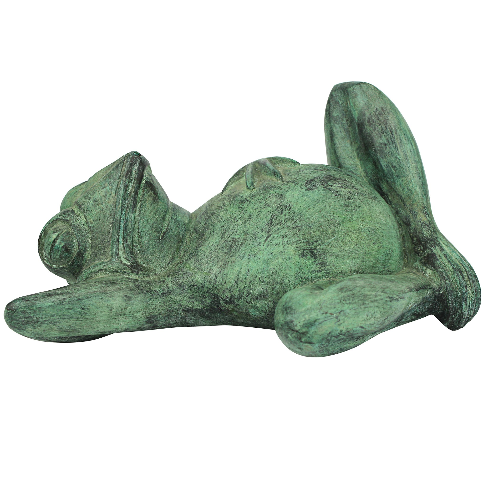 Toscano - Spitting Lazy Frog Emerald Verde Garden Statue