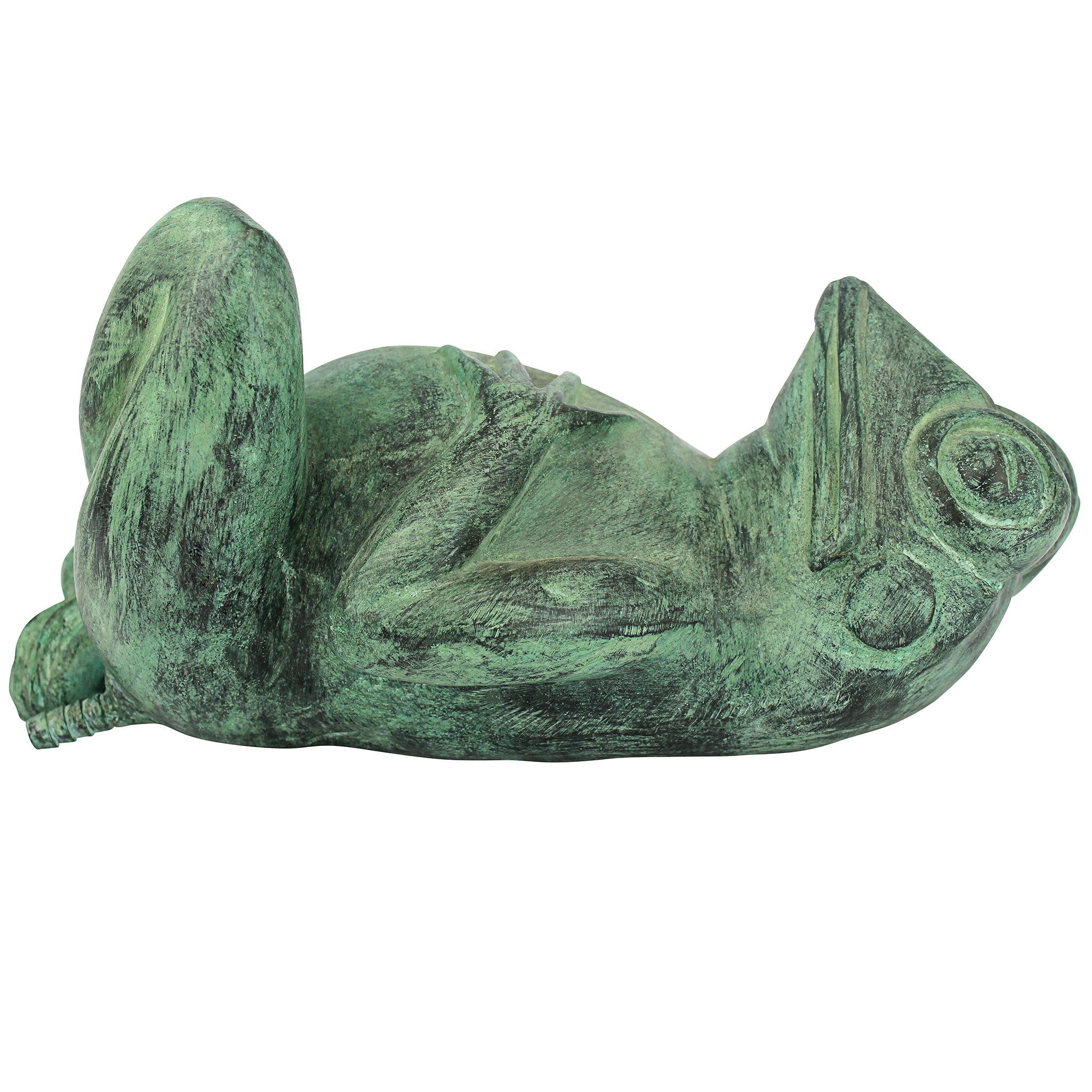 Toscano - Spitting Lazy Frog Emerald Verde Garden Statue