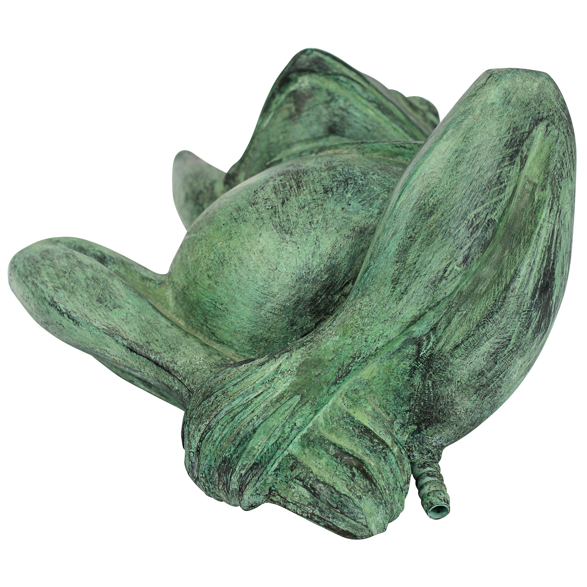 Toscano - Spitting Lazy Frog Emerald Verde Garden Statue