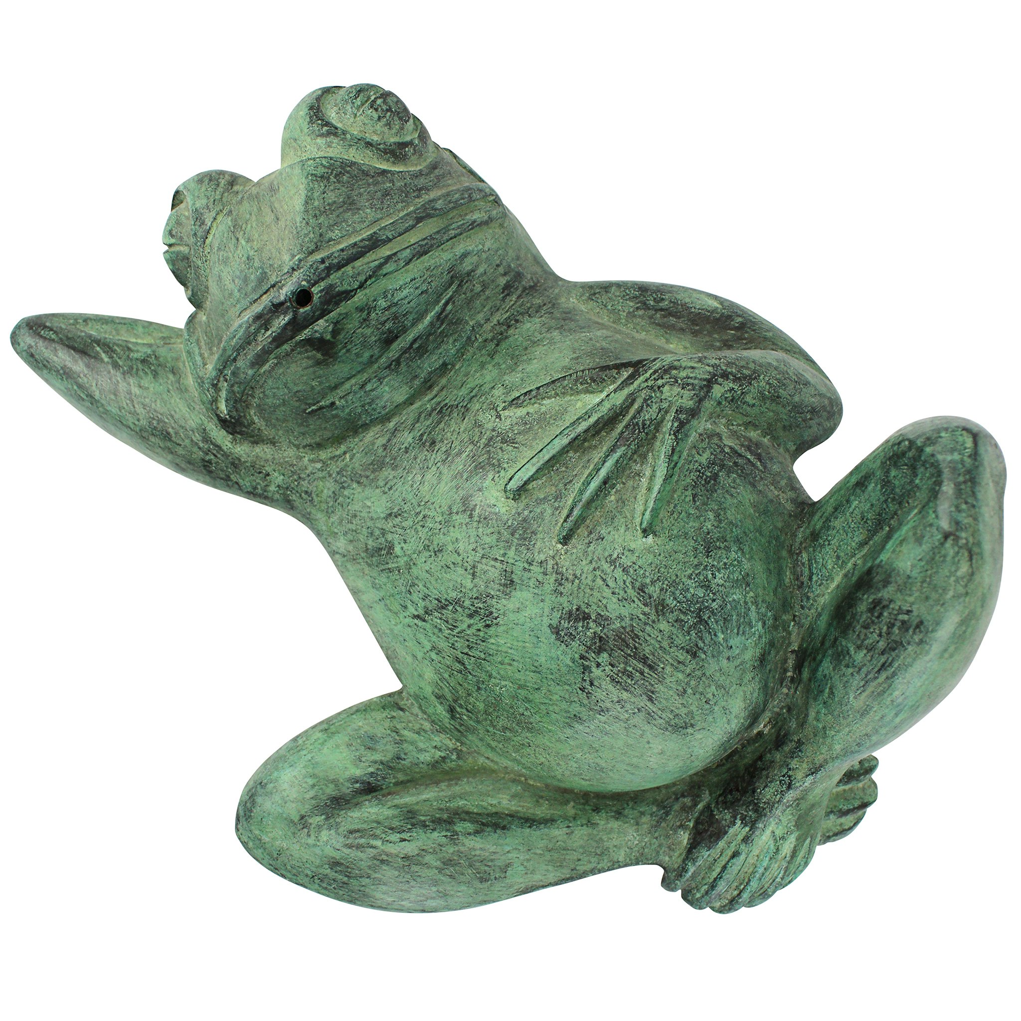 Toscano - Spitting Lazy Frog Emerald Verde Garden Statue