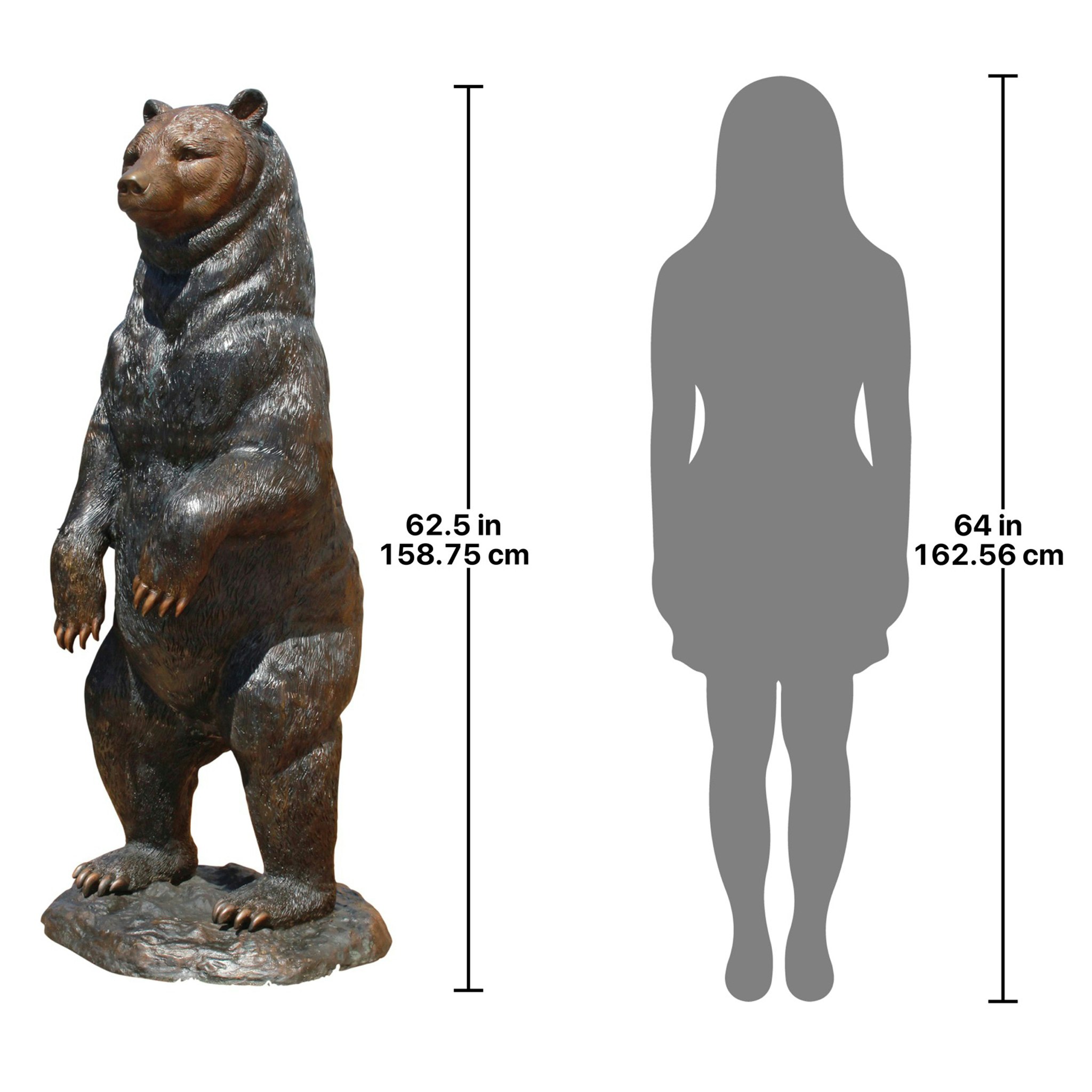 Toscano - Standing Black Bear Garden Statue