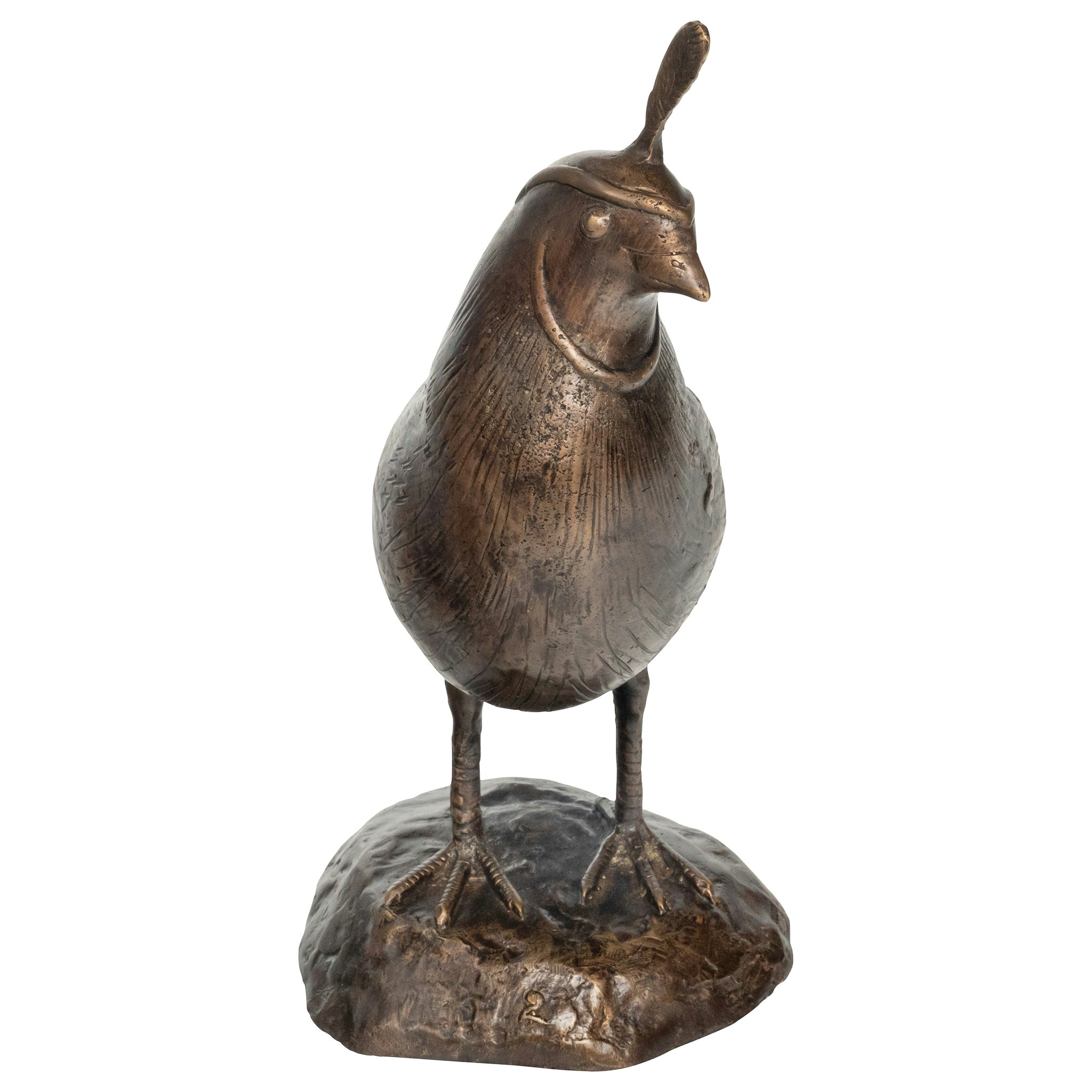 Toscano California Quail Solid Garden Statue - Male