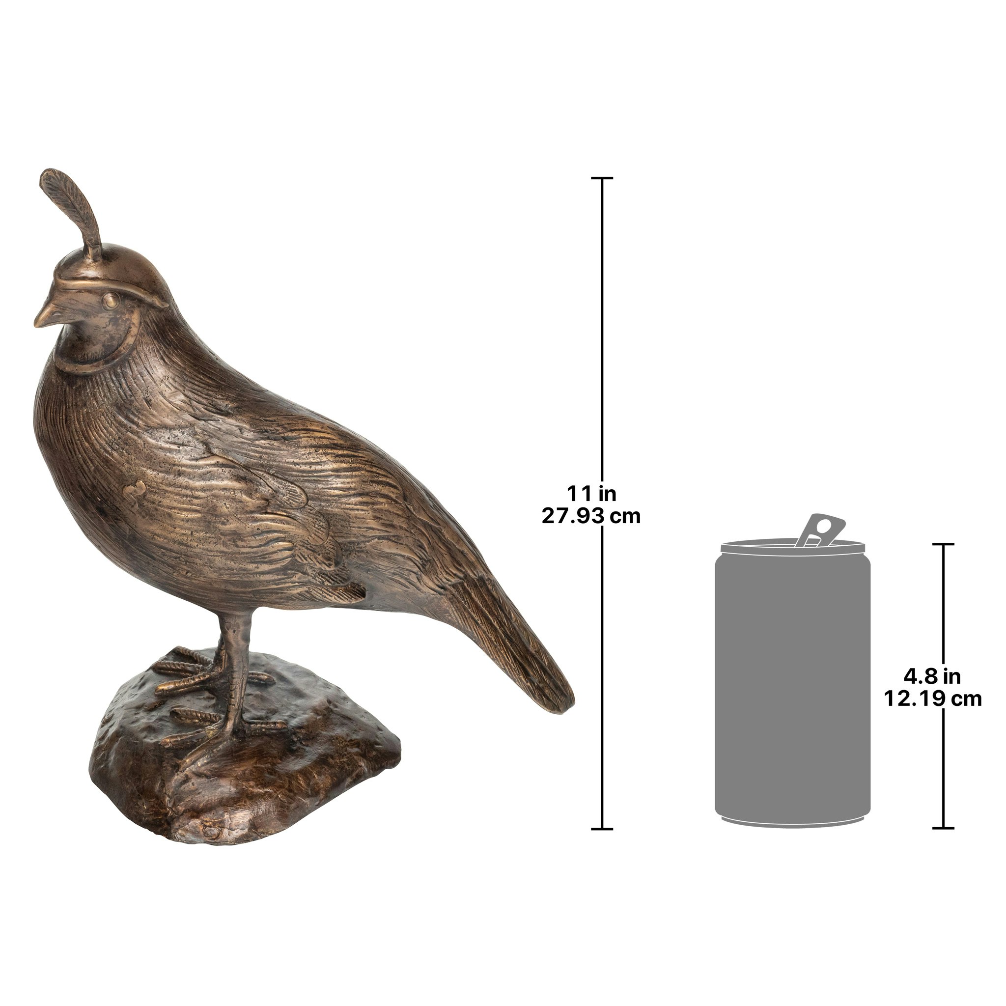 Toscano California Quail Solid Garden Statue - Male