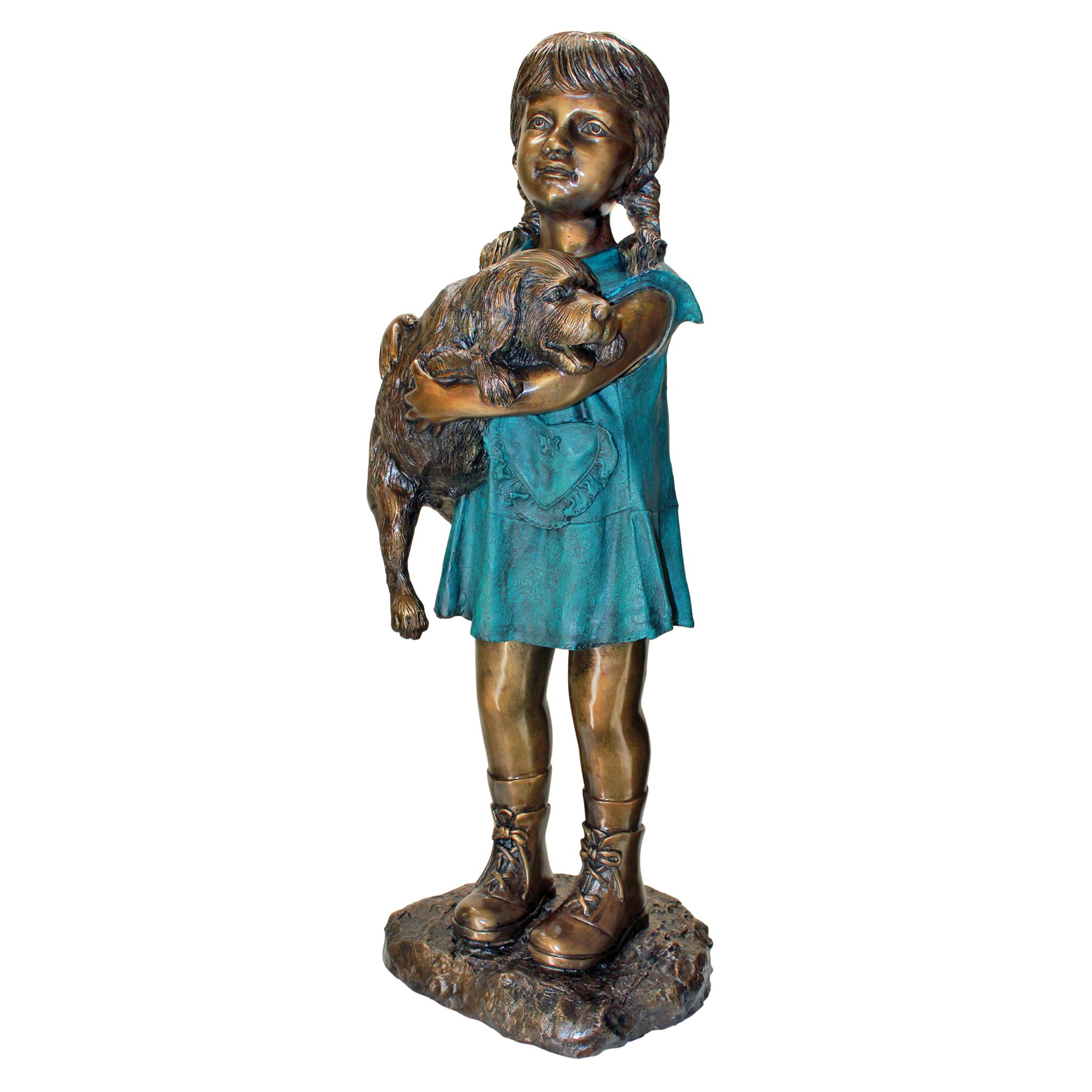 Toscano - Can I Keep Him Girl and Dog Garden Statue