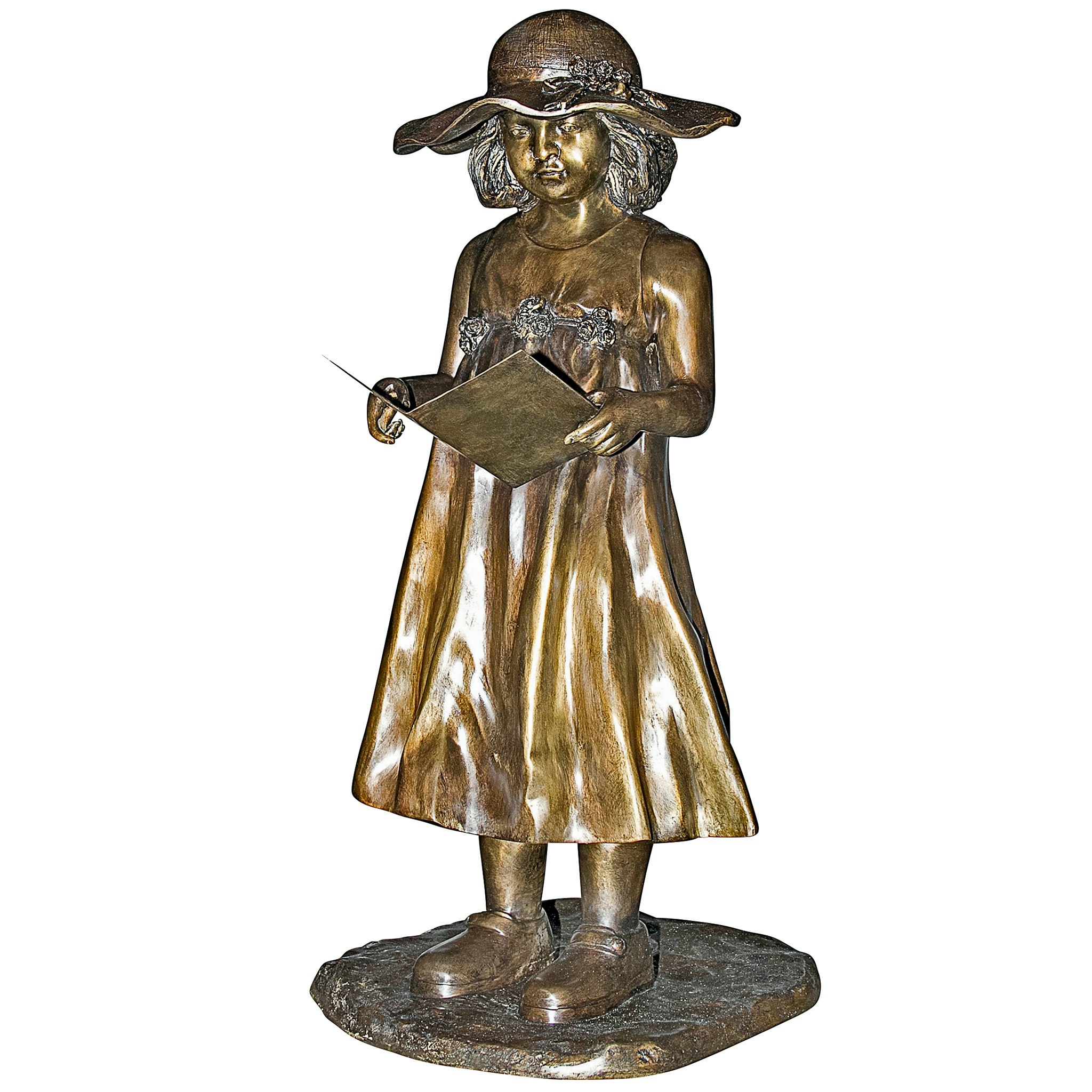 Toscano - Beulah Sundress Little Girl Reading Garden Statue