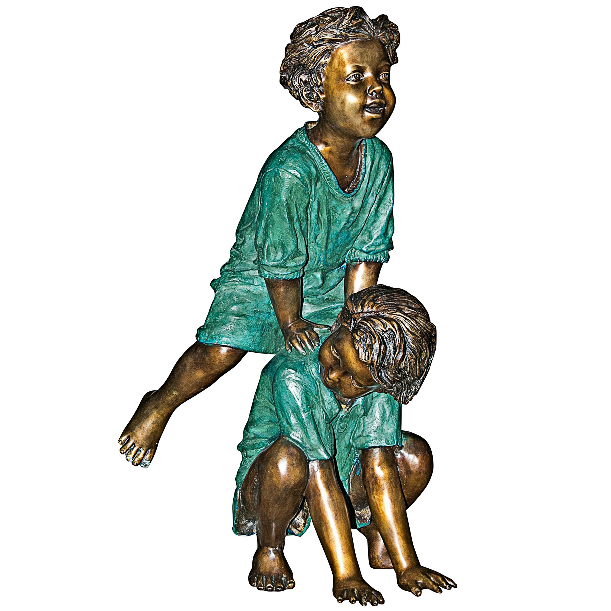 Toscano - Leap Froggin Playing Boys Garden Statue