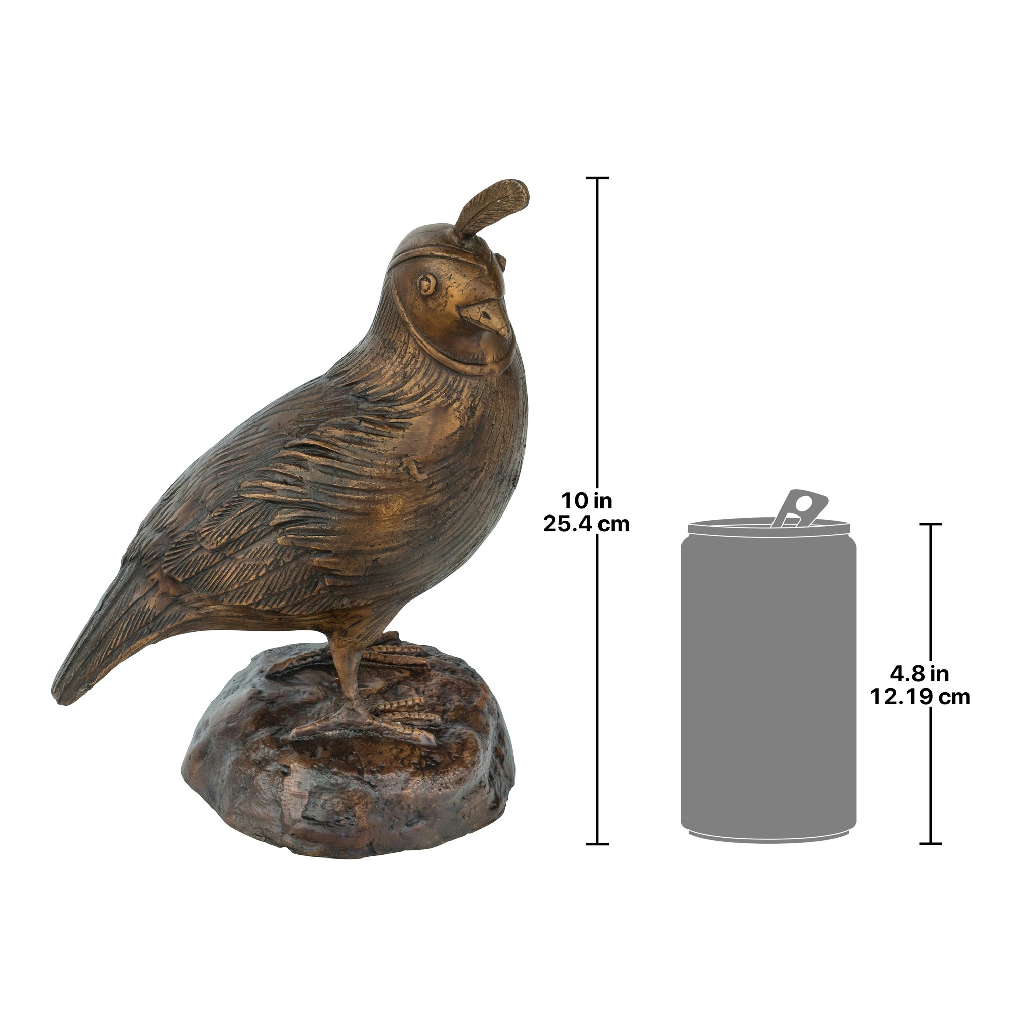 Toscano California Quail Solid Garden Statue - Female