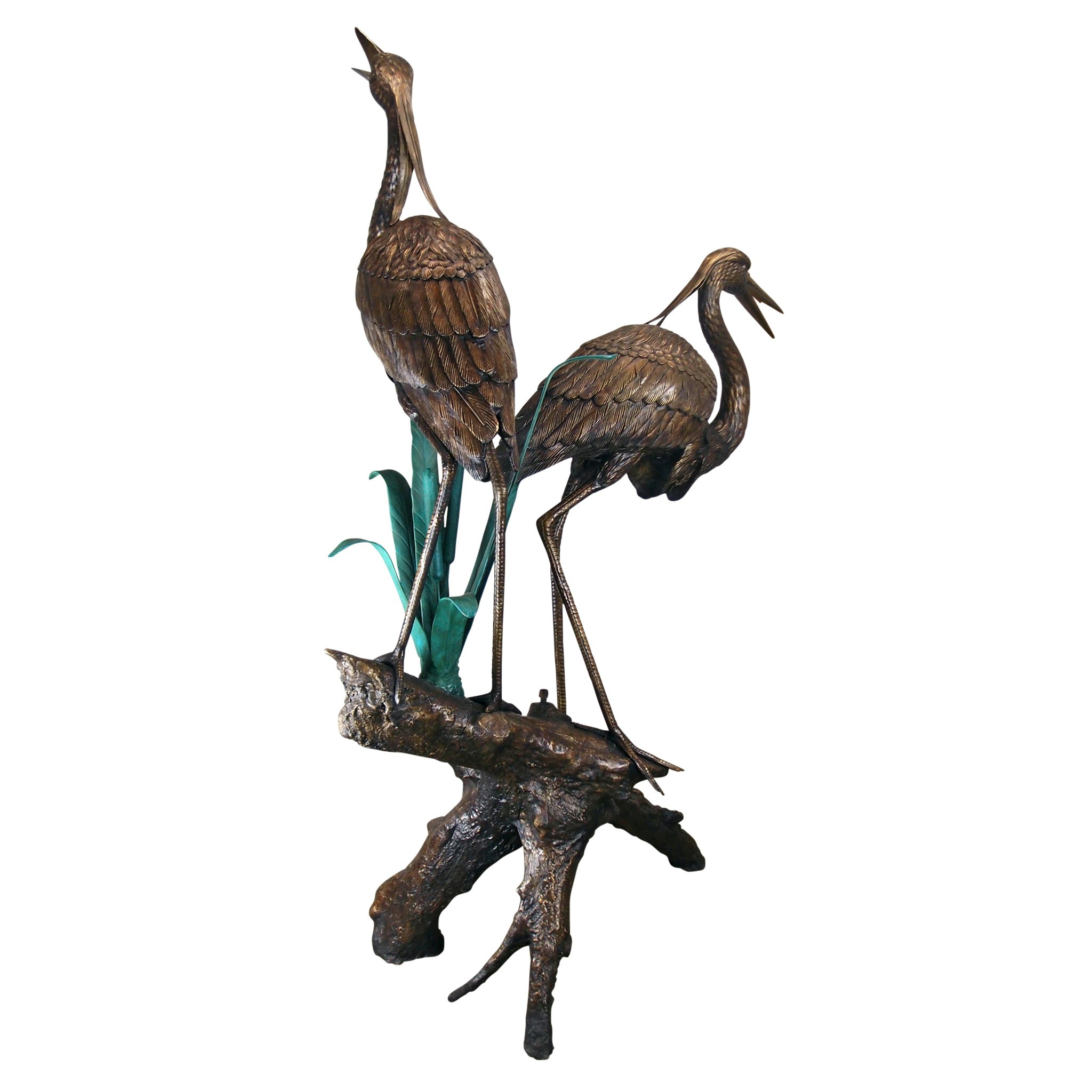 Toscano - Two Herons on a Log Garden Statue