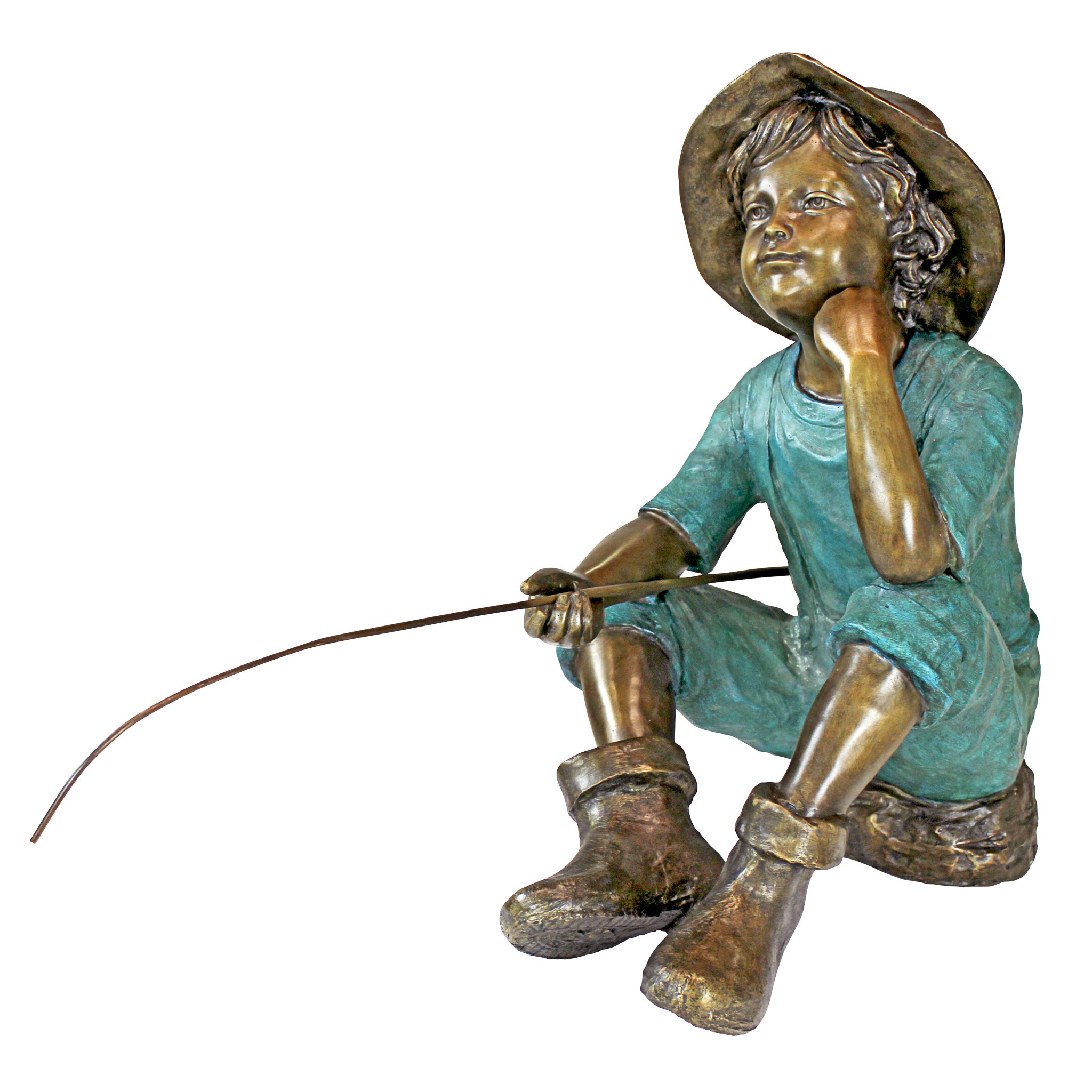 Toscano - Fish Wish Fisherboy Garden Statue