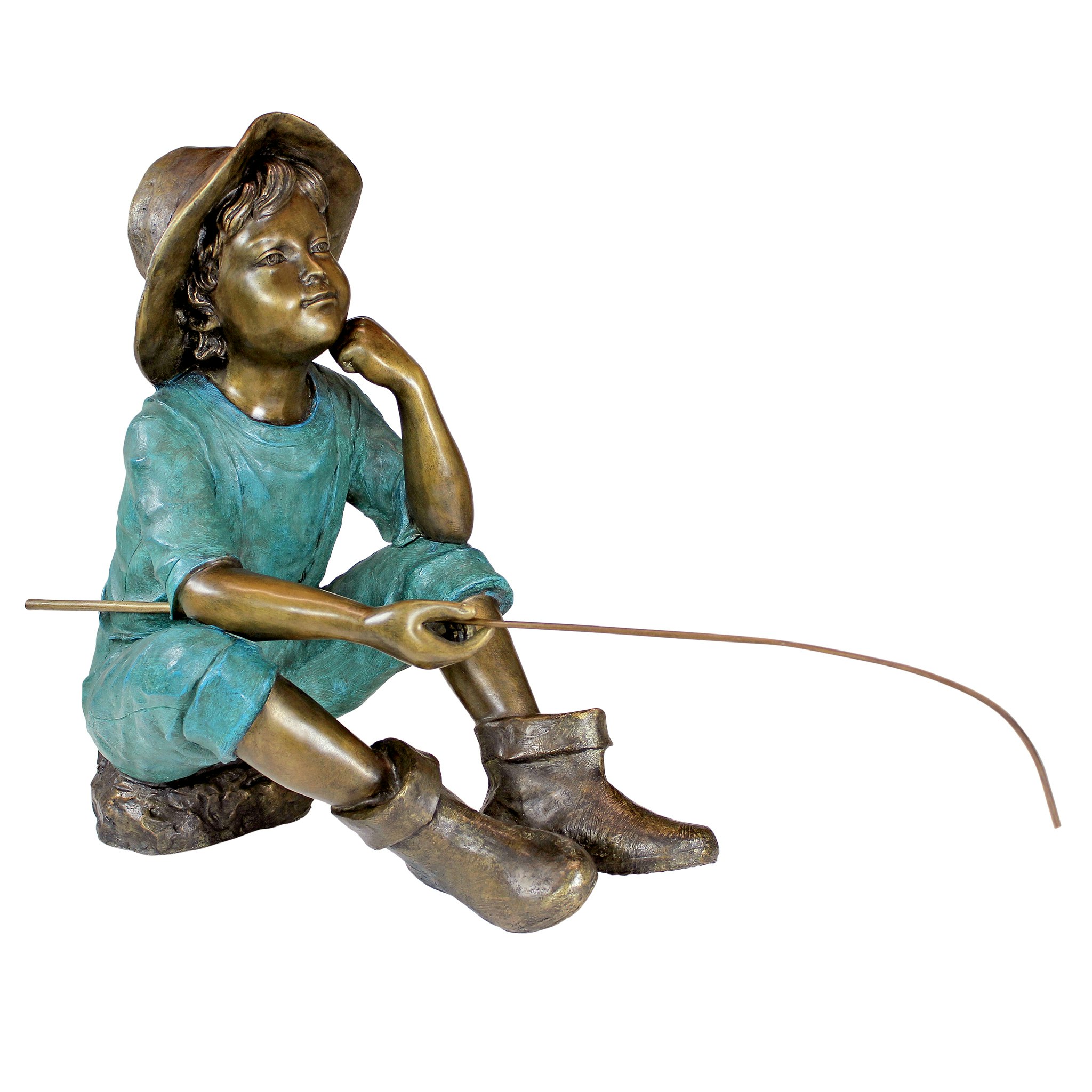 Toscano - Fish Wish Fisherboy Garden Statue