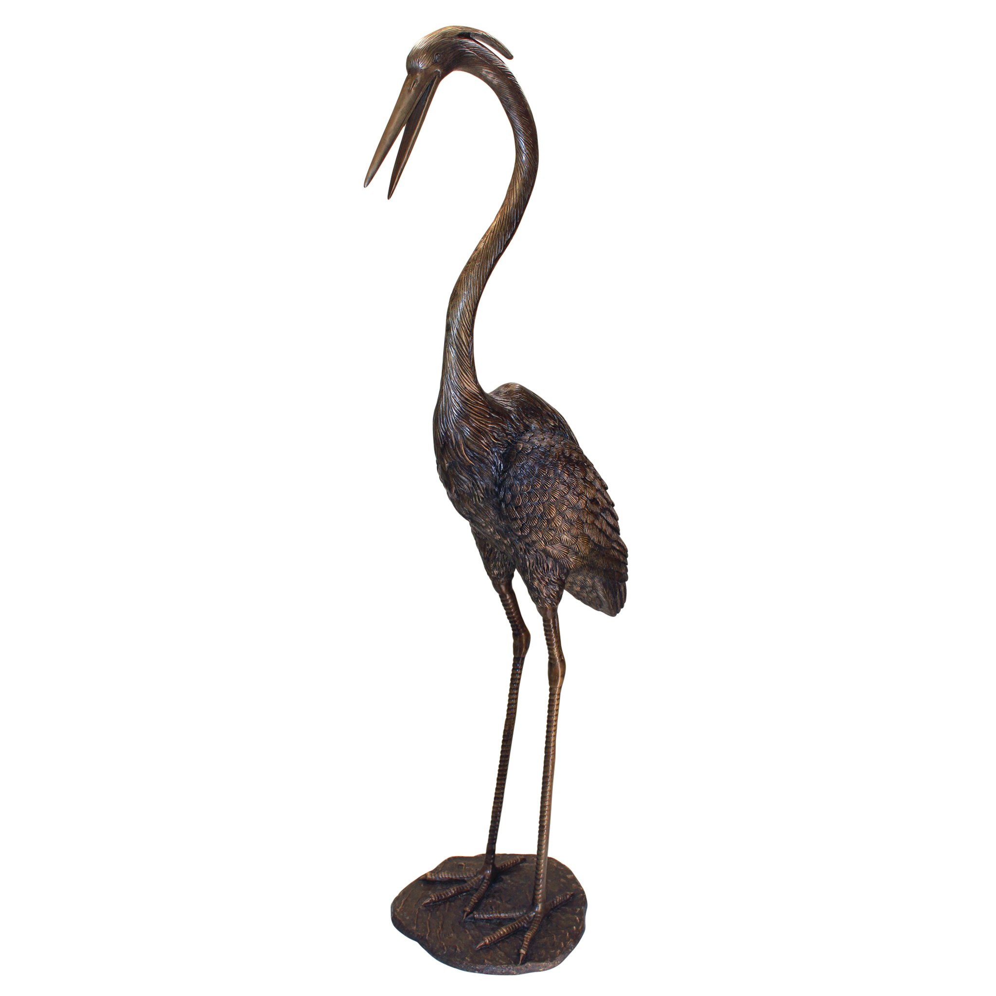 Toscano Grande Heron Garden Statue - Head High