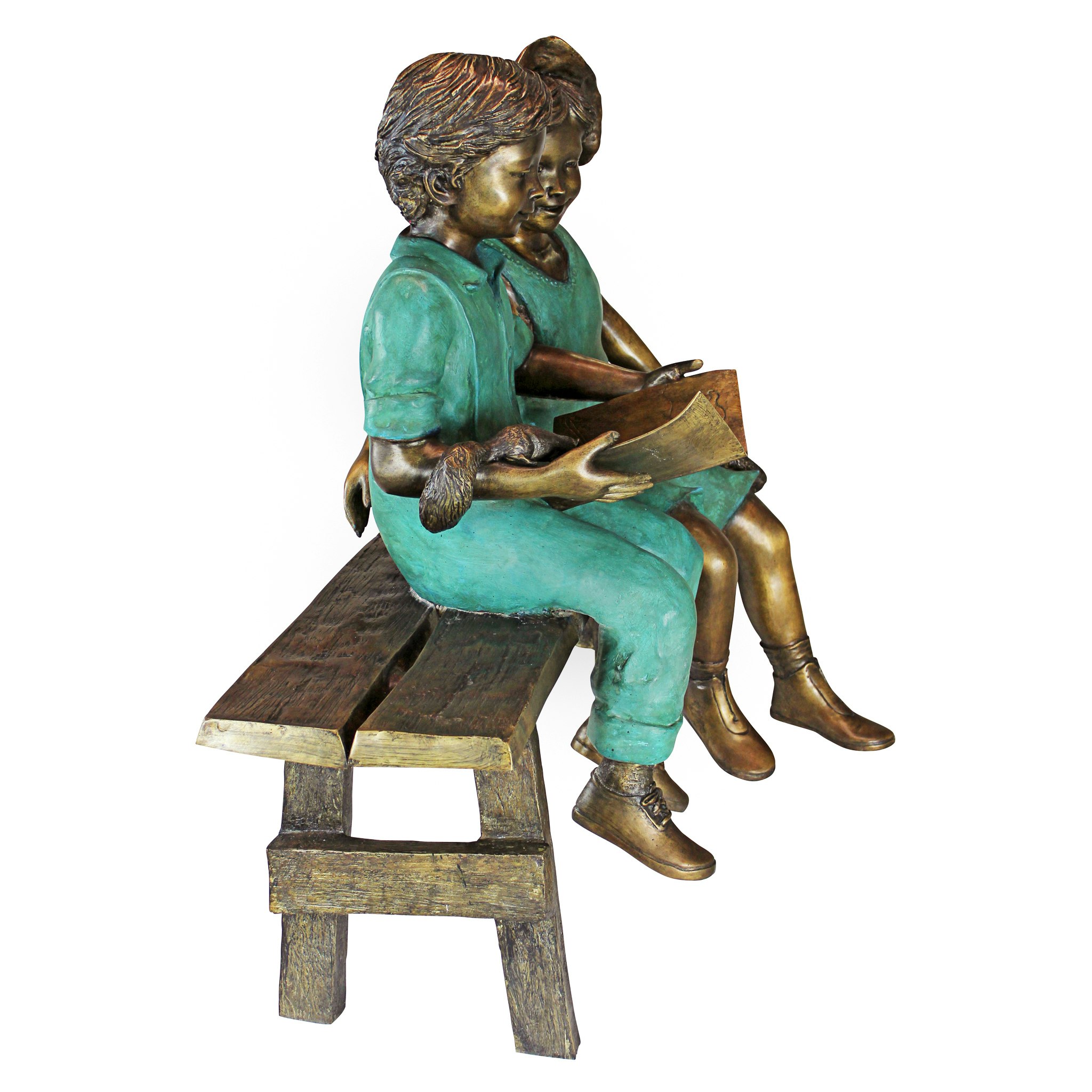 Toscano - Read to MeBoy and Girl on Bench Garden Statue