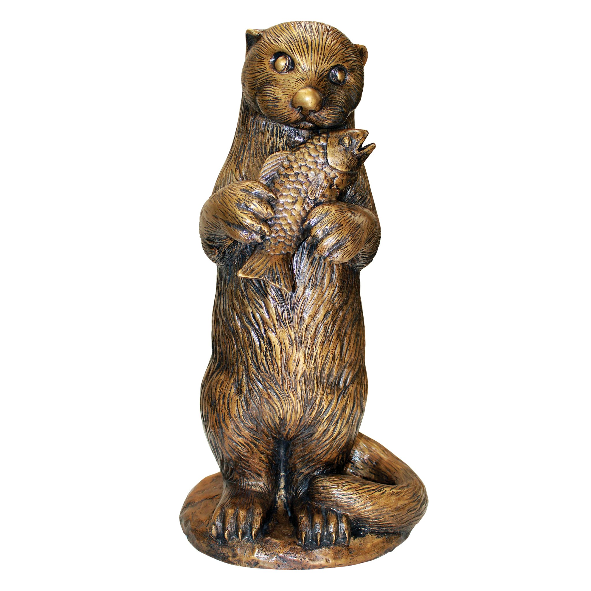 Toscano - Standing Otter with Fish Garden Statue