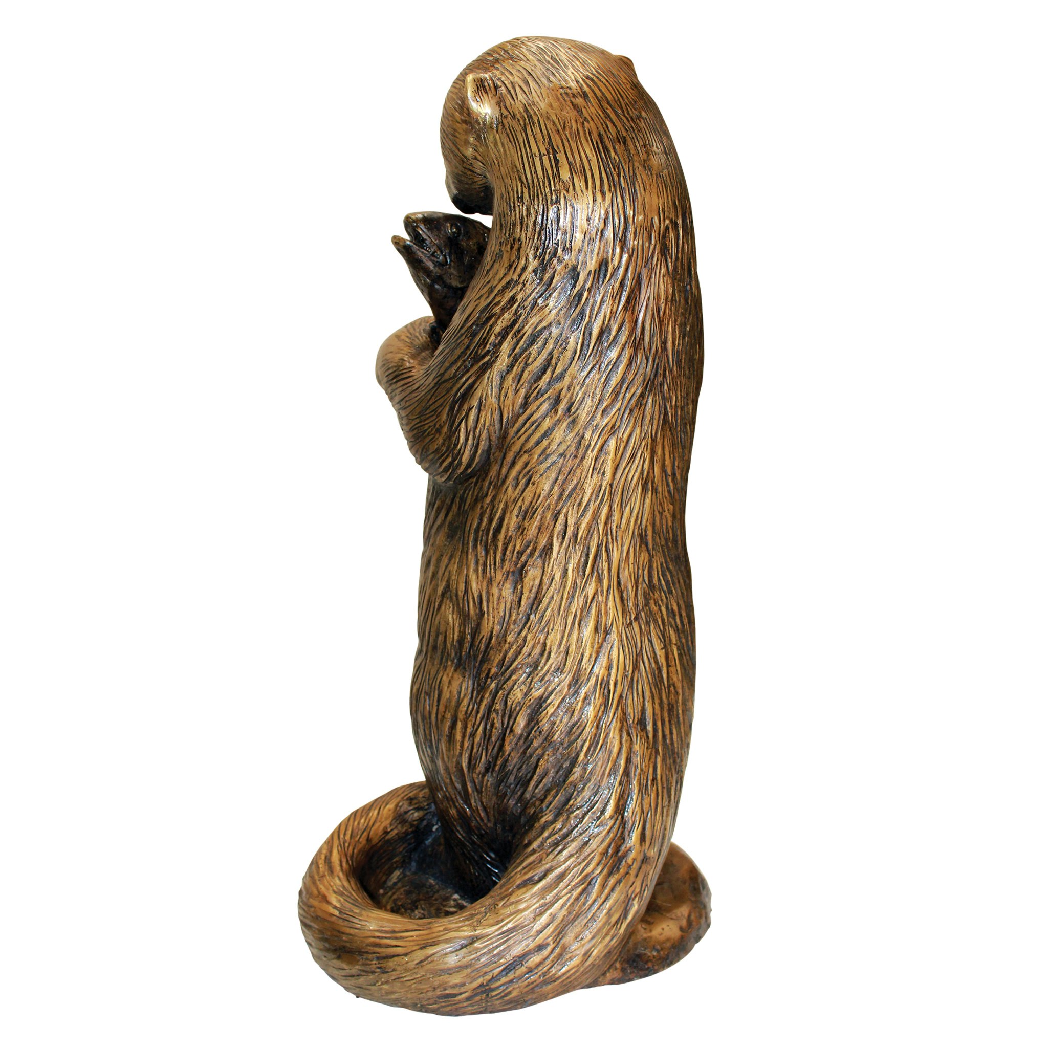 Toscano - Standing Otter with Fish Garden Statue