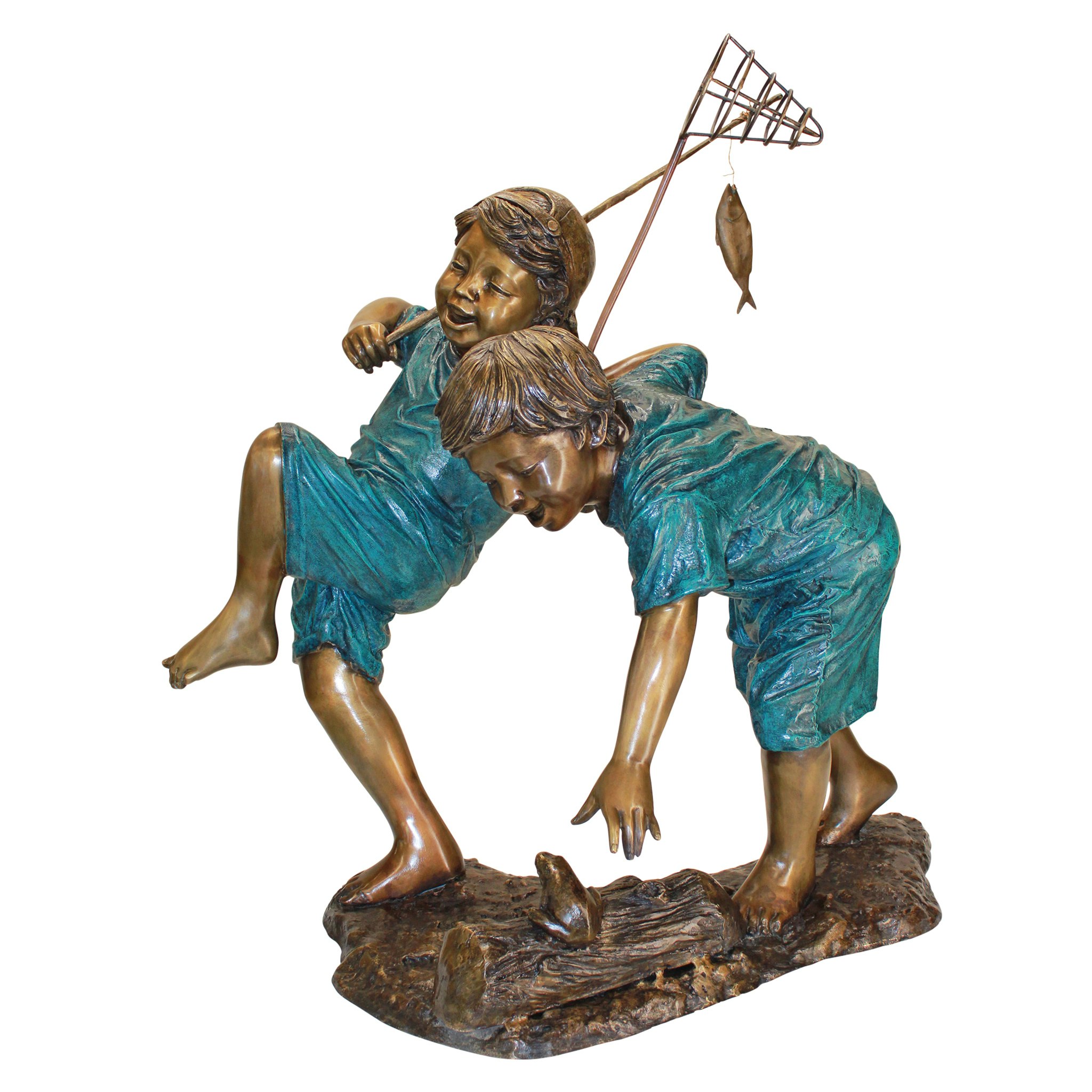 Toscano - Double Trouble Fishing Boys Garden Statue