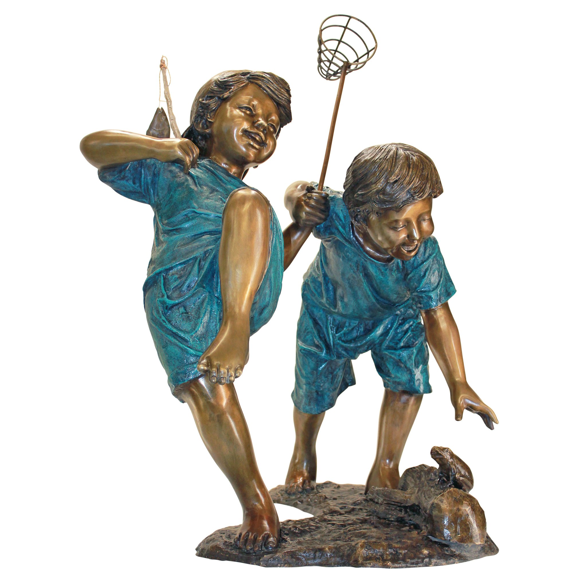 Toscano - Double Trouble Fishing Boys Garden Statue