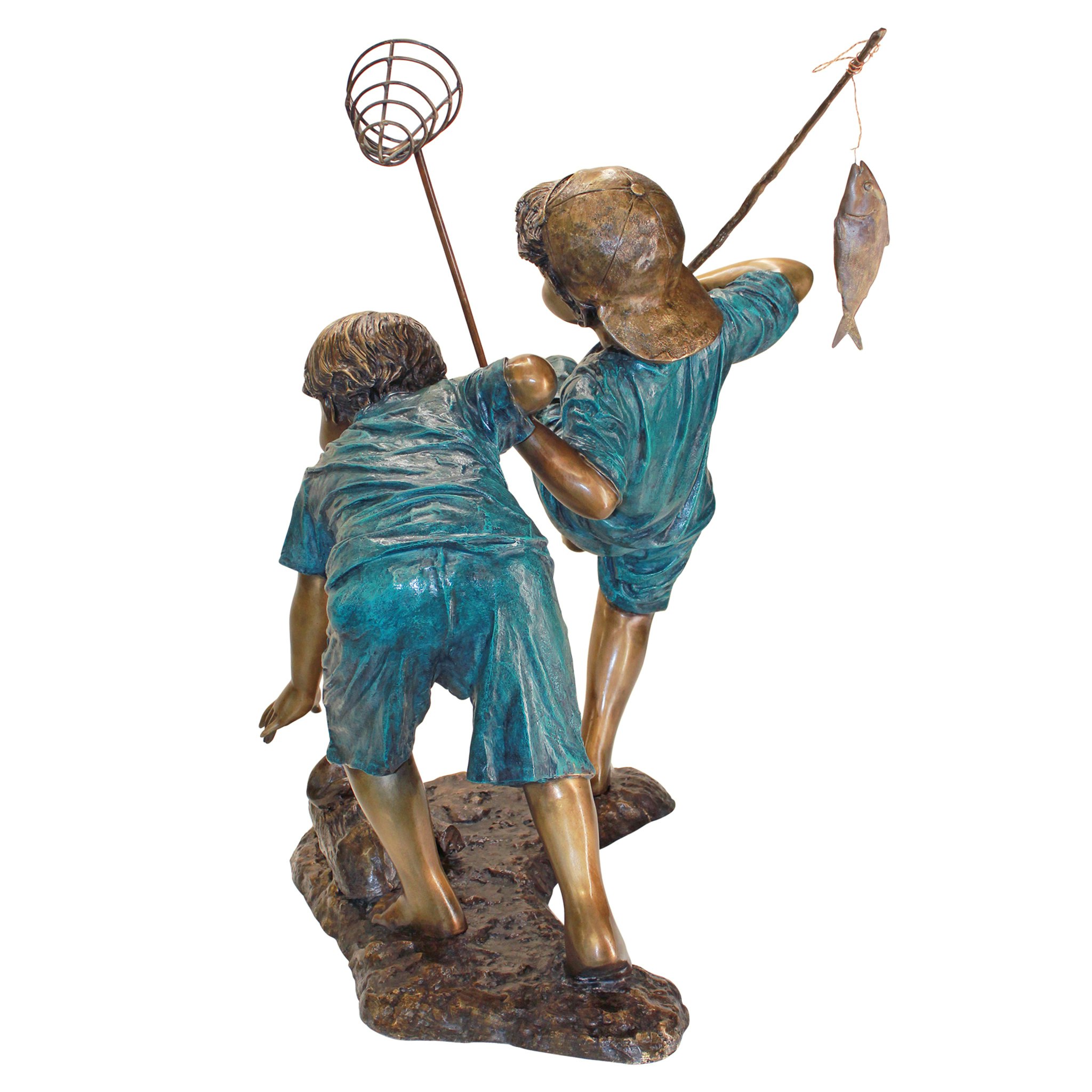 Toscano - Double Trouble Fishing Boys Garden Statue