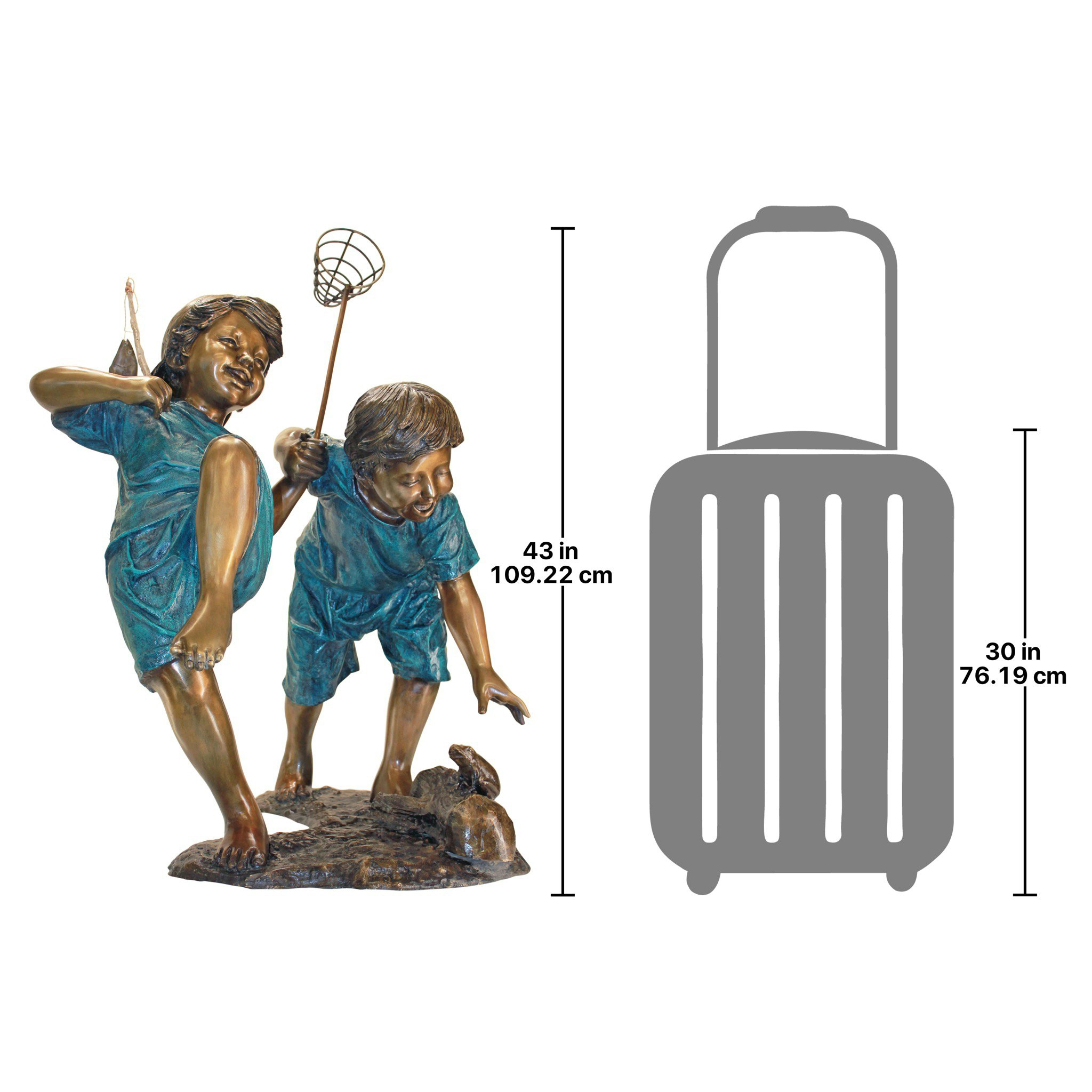 Toscano - Double Trouble Fishing Boys Garden Statue